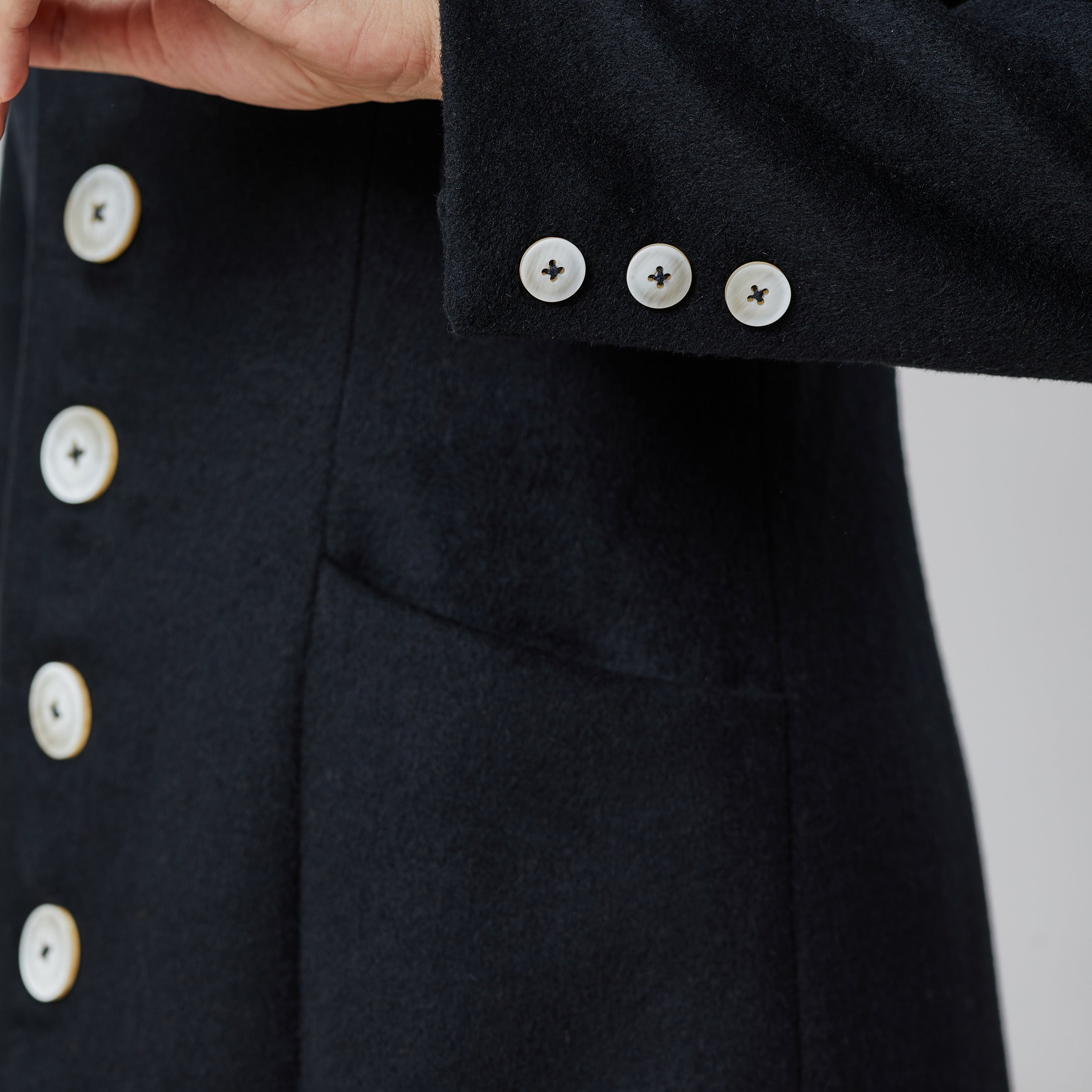 Long manteau tailleur en laine