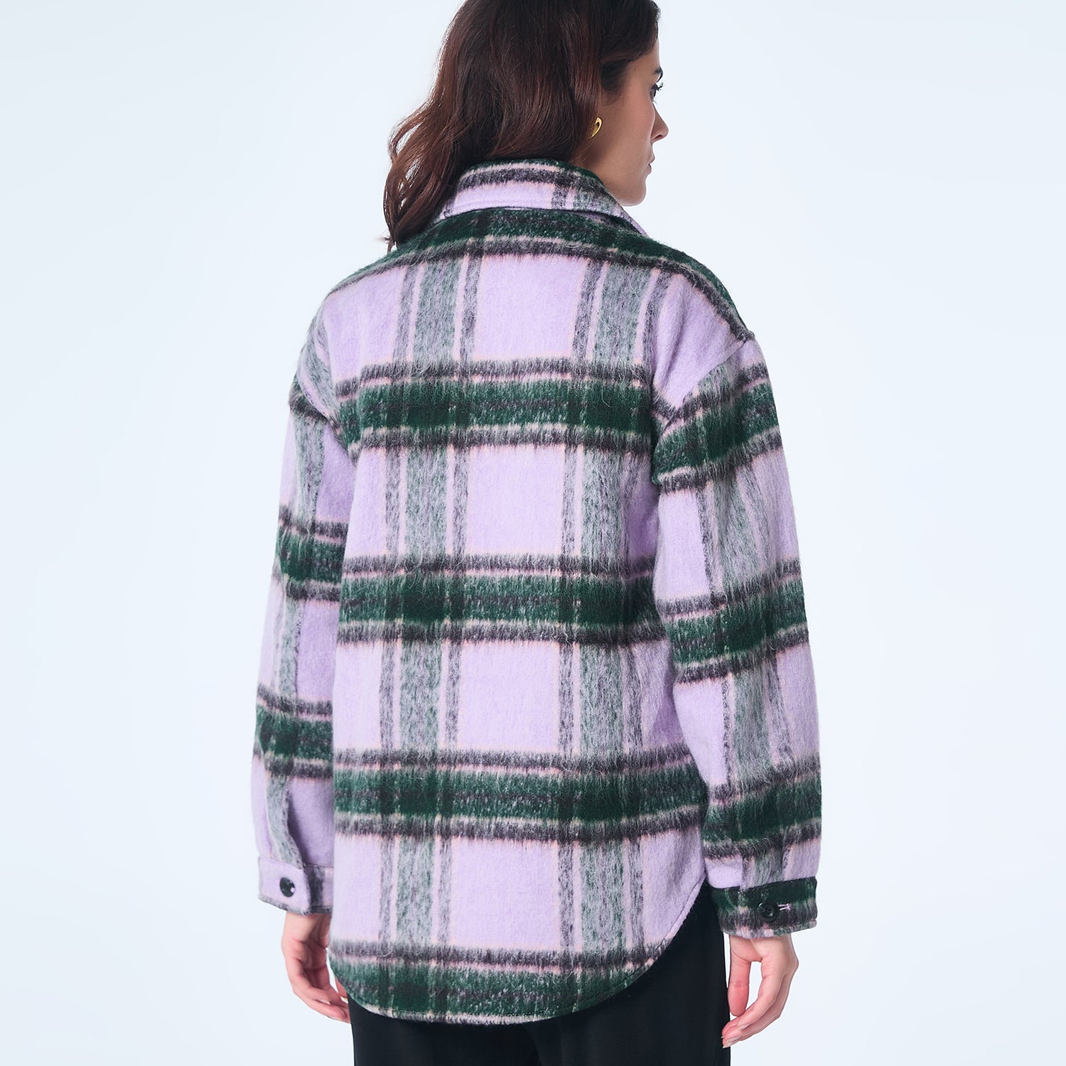 Manteau ample à carreaux