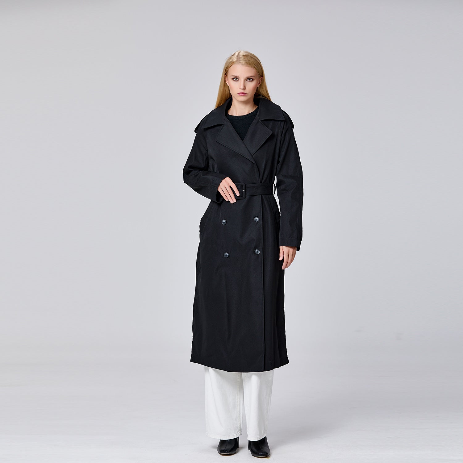 Trench-coat basique double boutonnage
