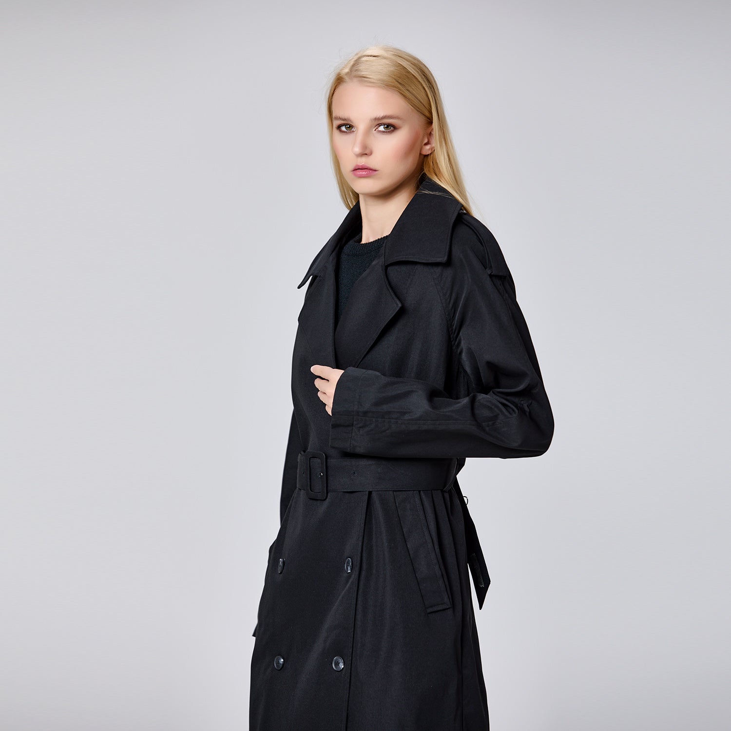 Trench-coat basique double boutonnage