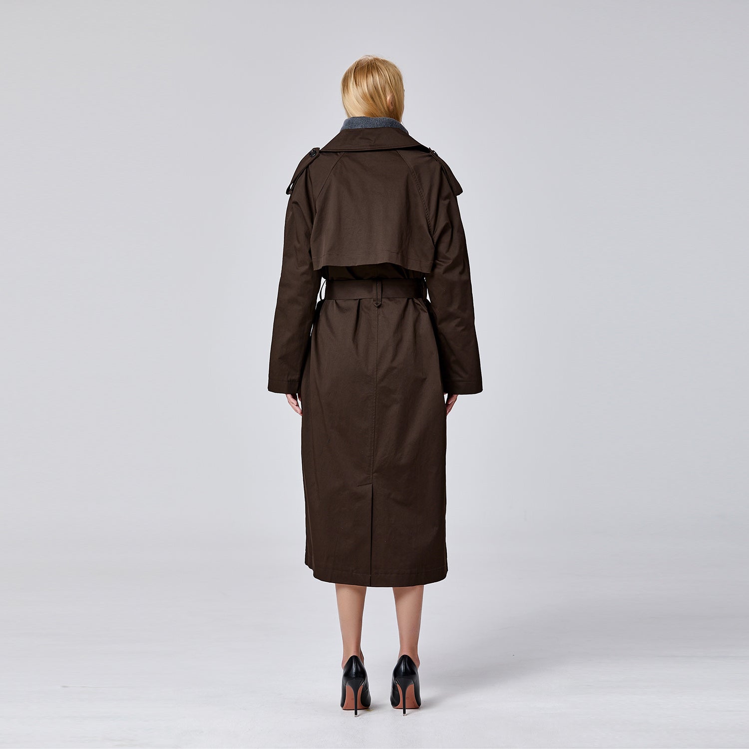 Trench-coat basique double boutonnage