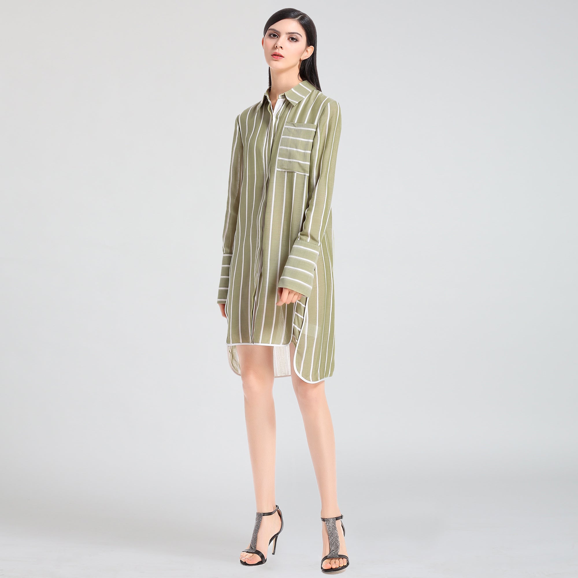 Robe chemise à rayures