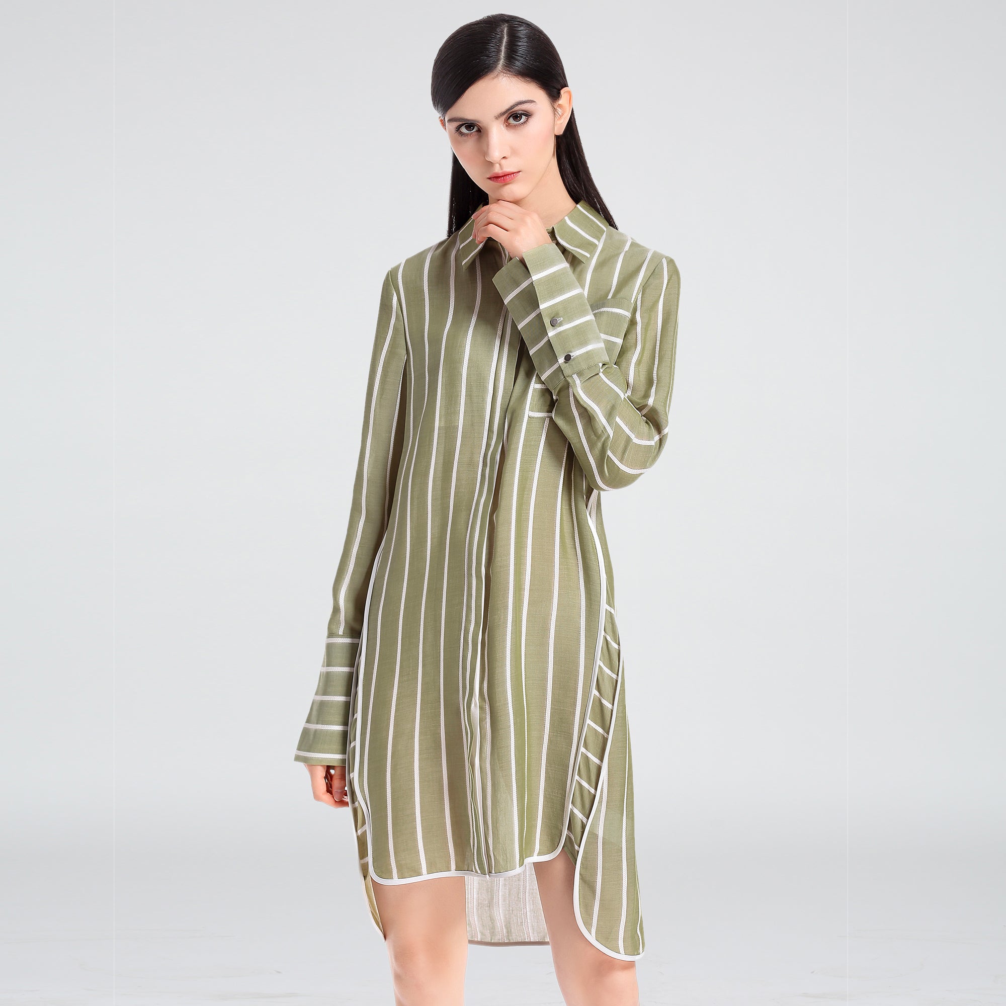 Robe chemise à rayures