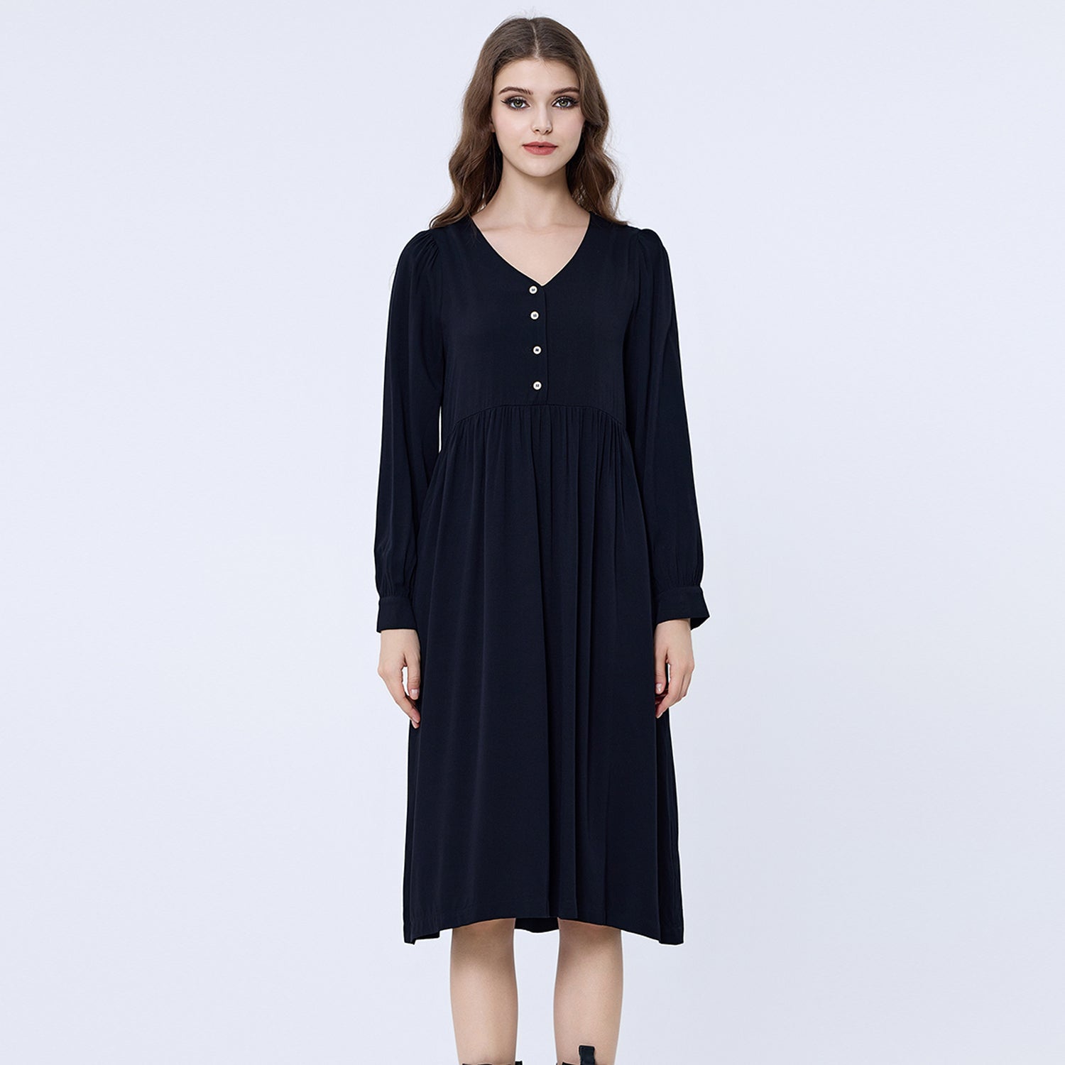 Robe-chemise ample de style rétro