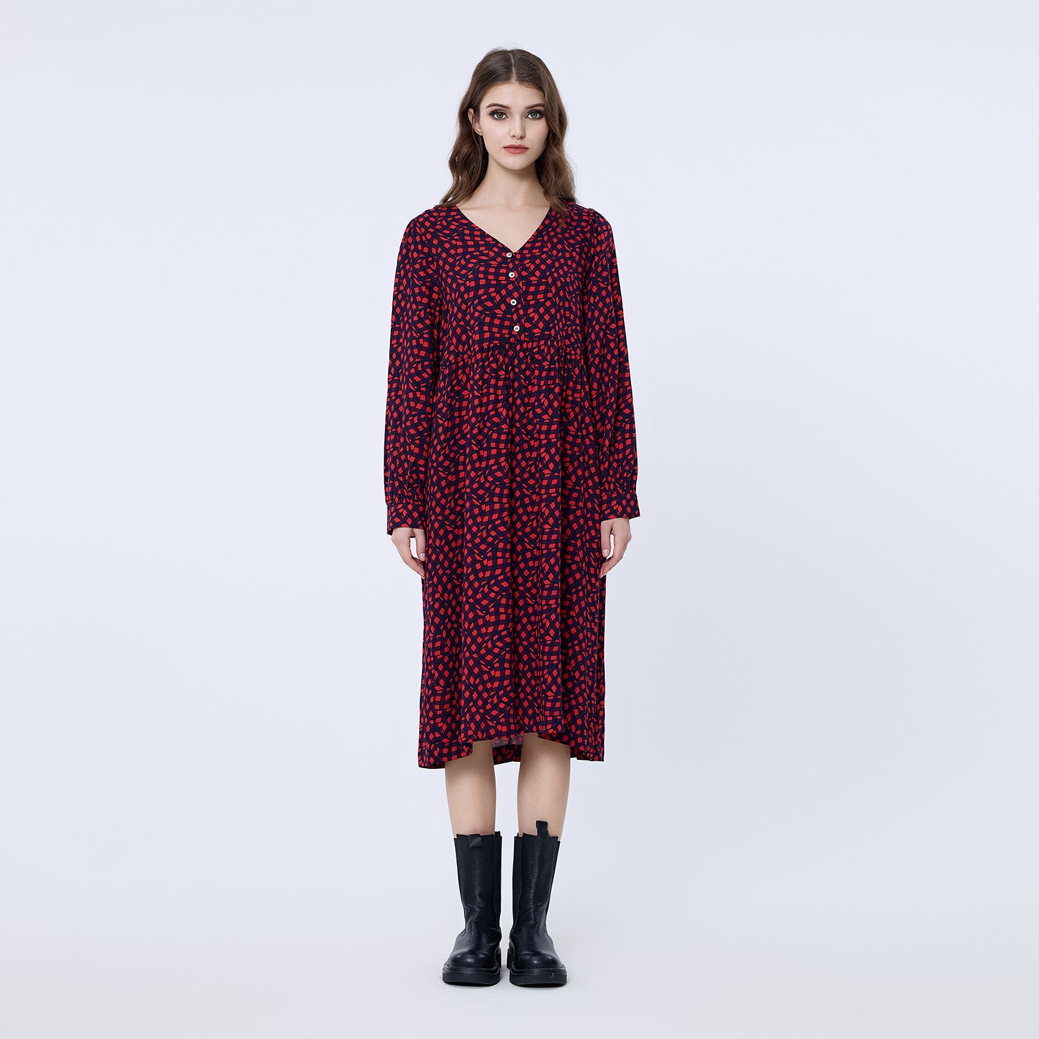 Robe-chemise ample de style rétro