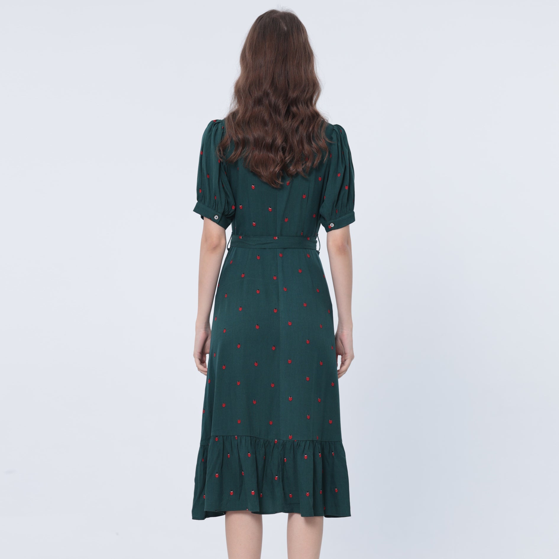 Robe-blouse viscose à ourlet volanté