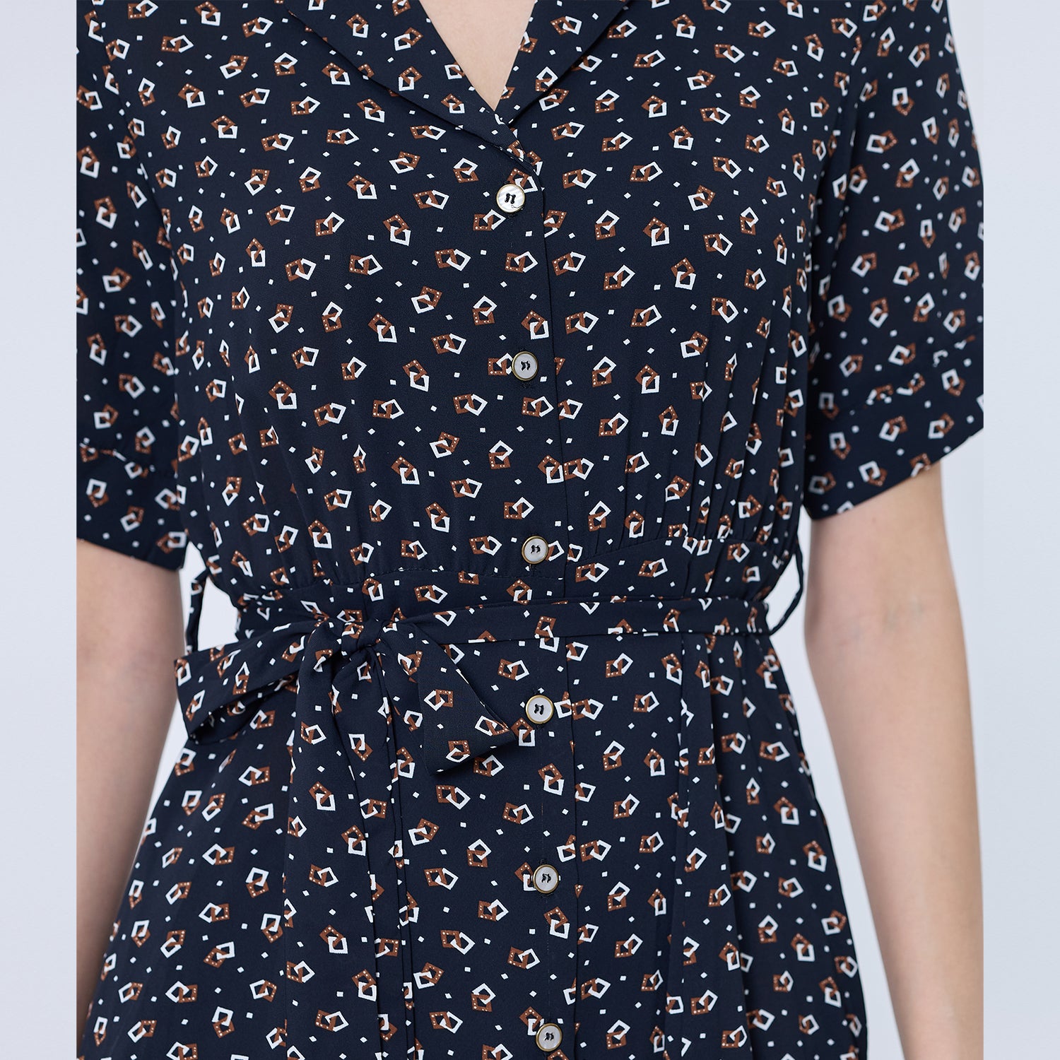 Robe chemise à imprimé rétro