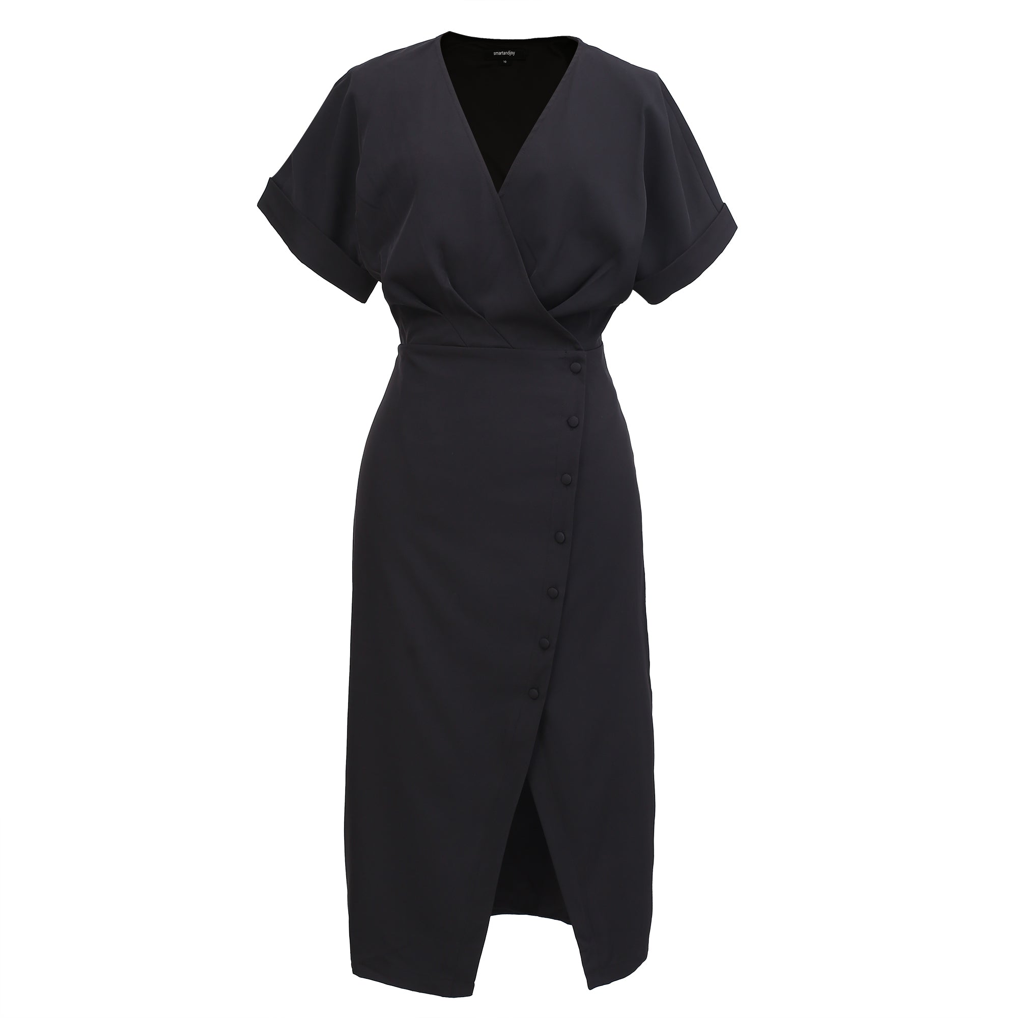 Robe cœur-croisé asymétrique à boutons