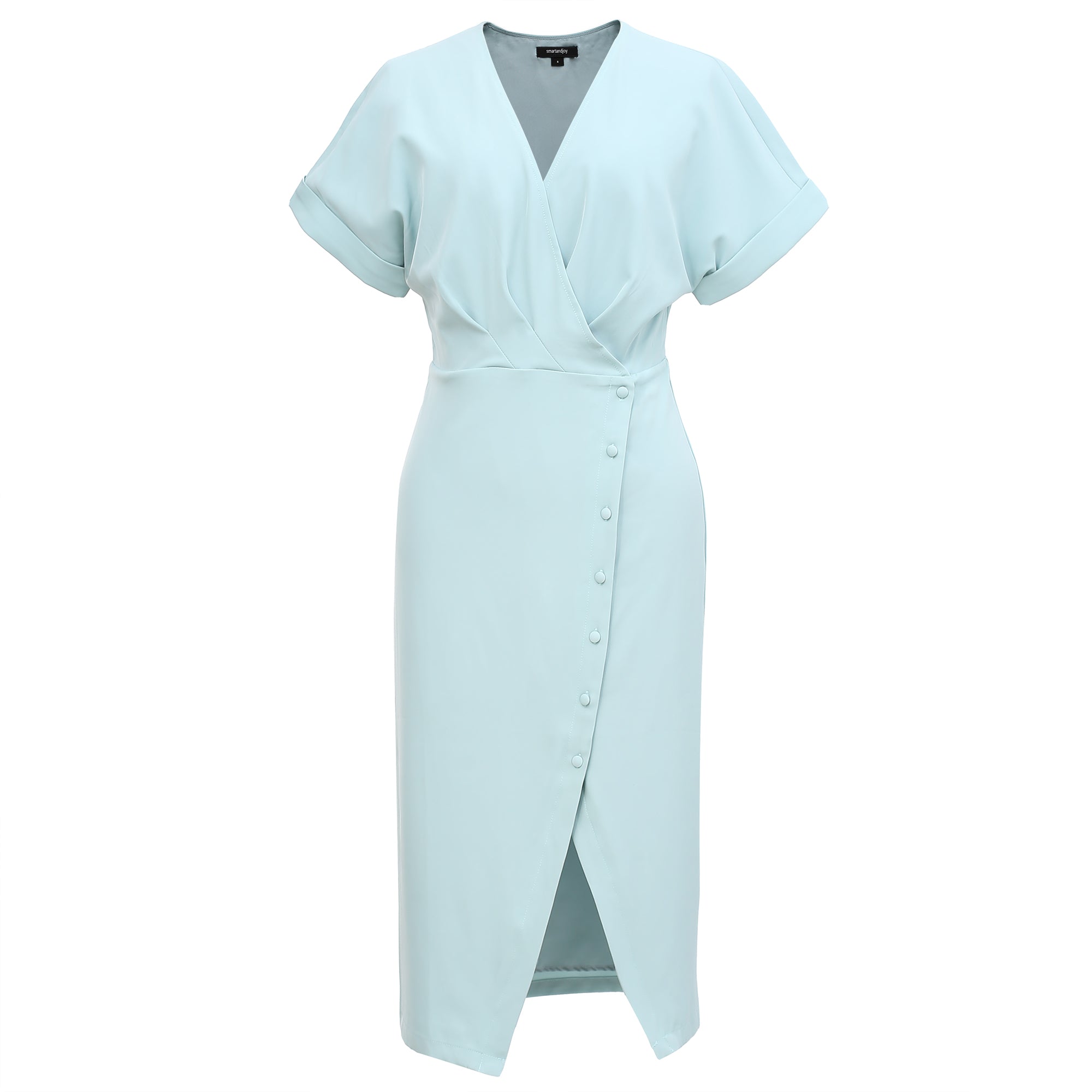 Robe cœur-croisé asymétrique à boutons