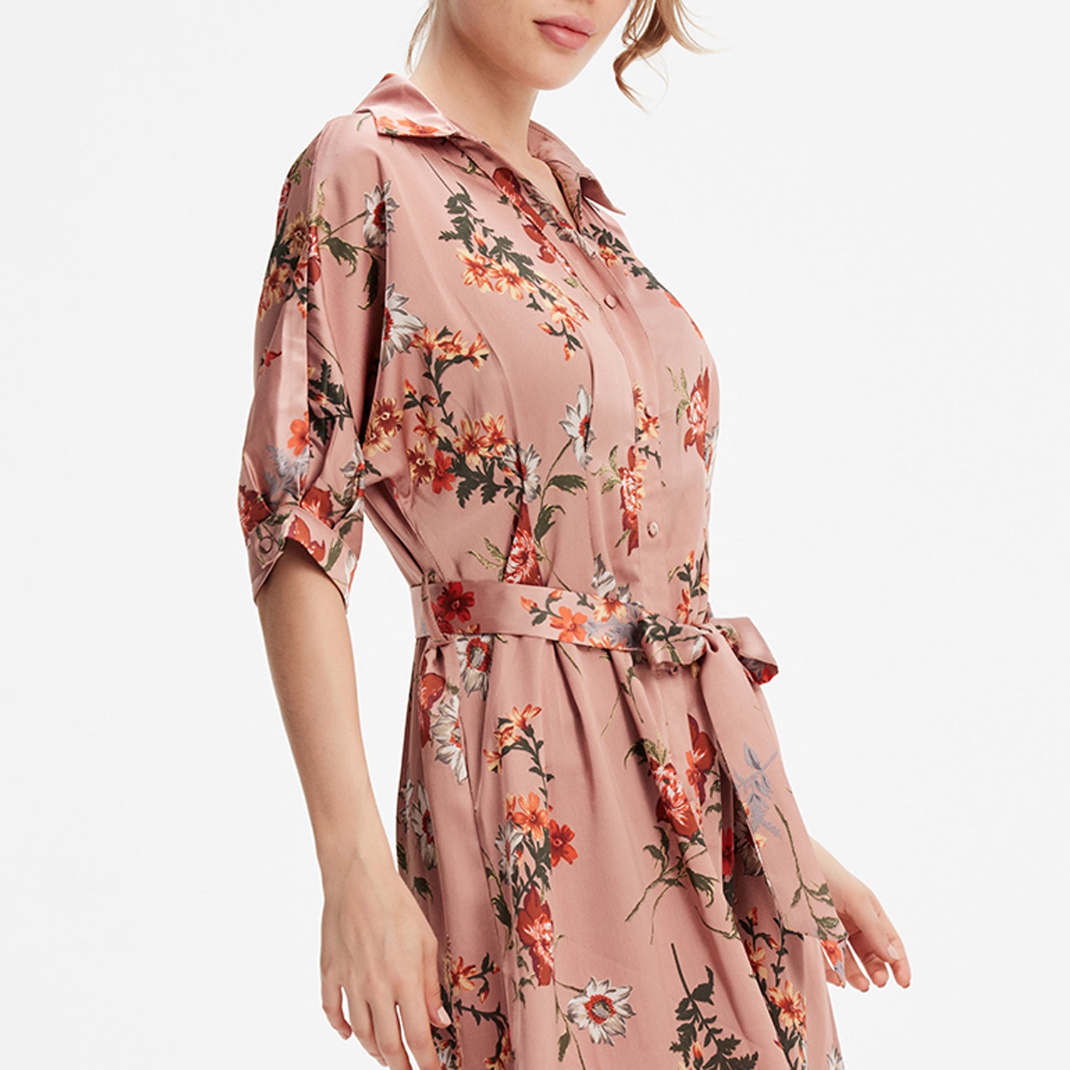 Robe chemise à imprimé fleuri