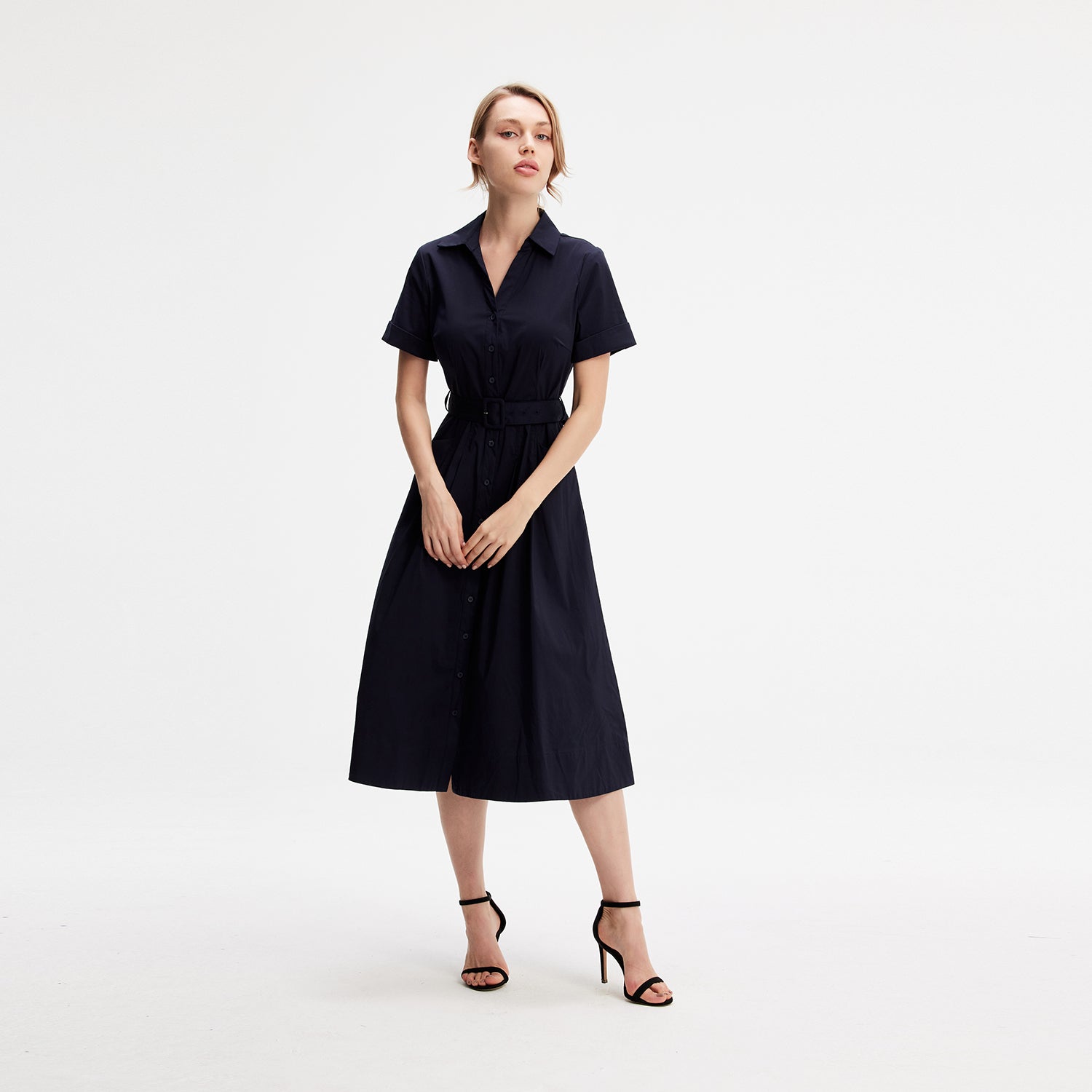 Robe chemise en coton évasée