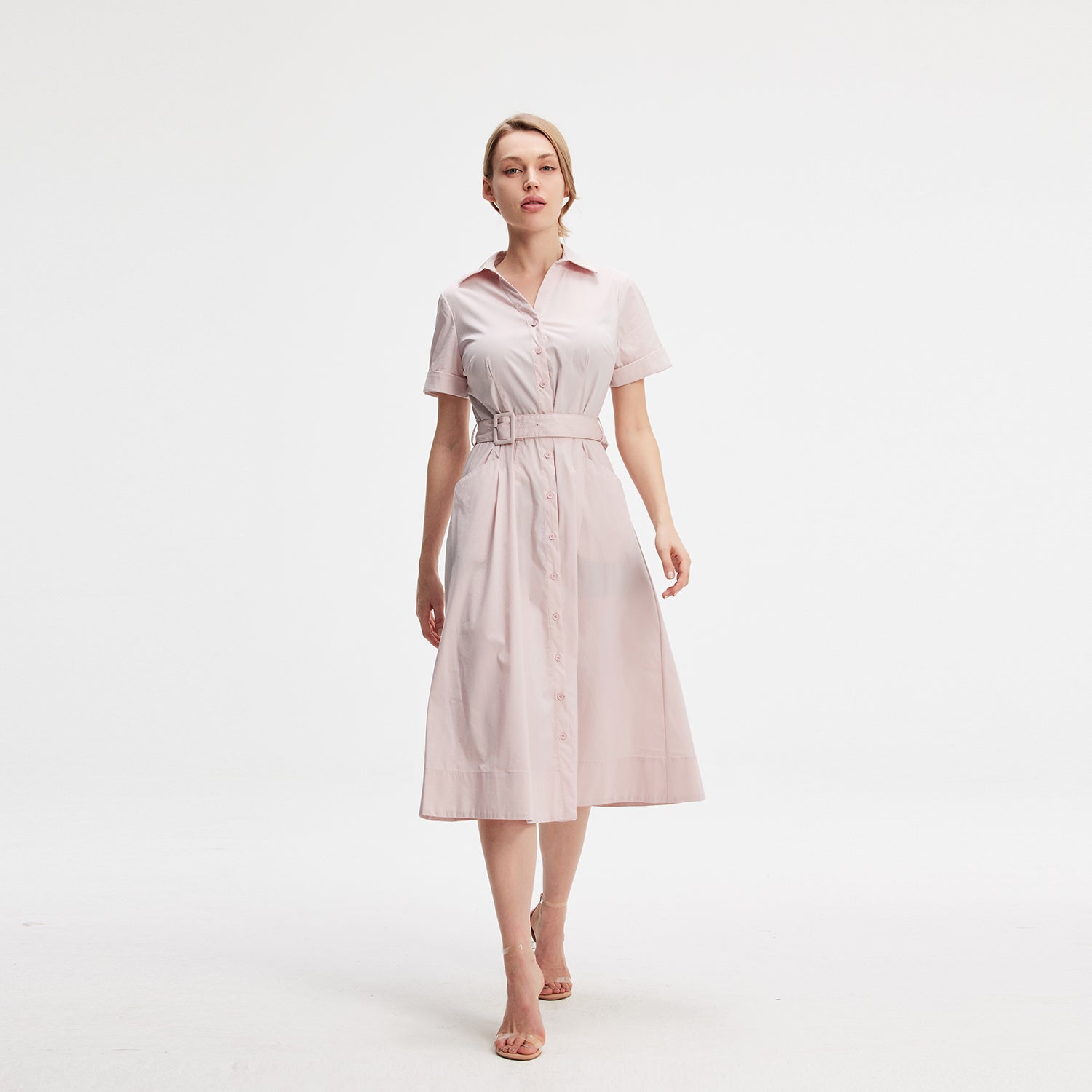 Robe chemise en coton évasée