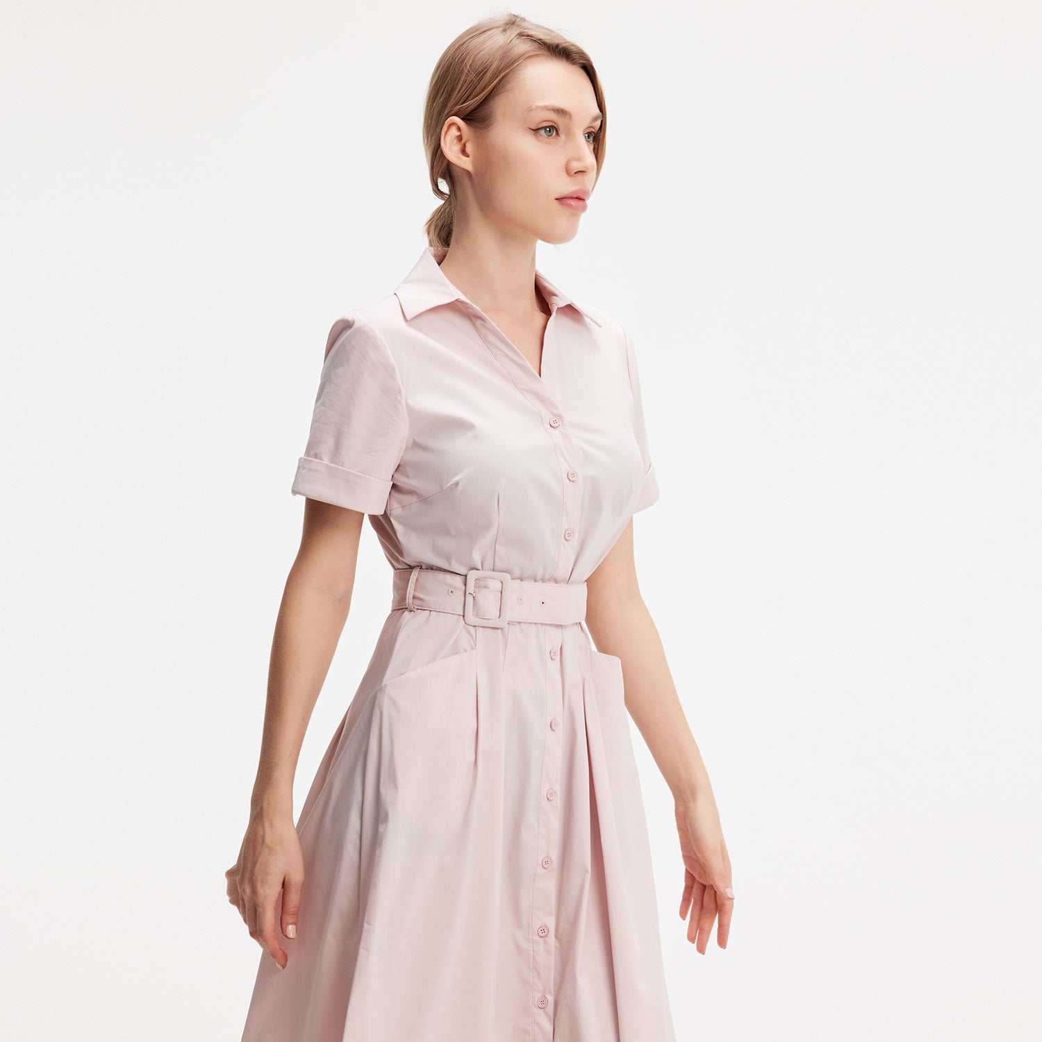 Robe chemise en coton évasée