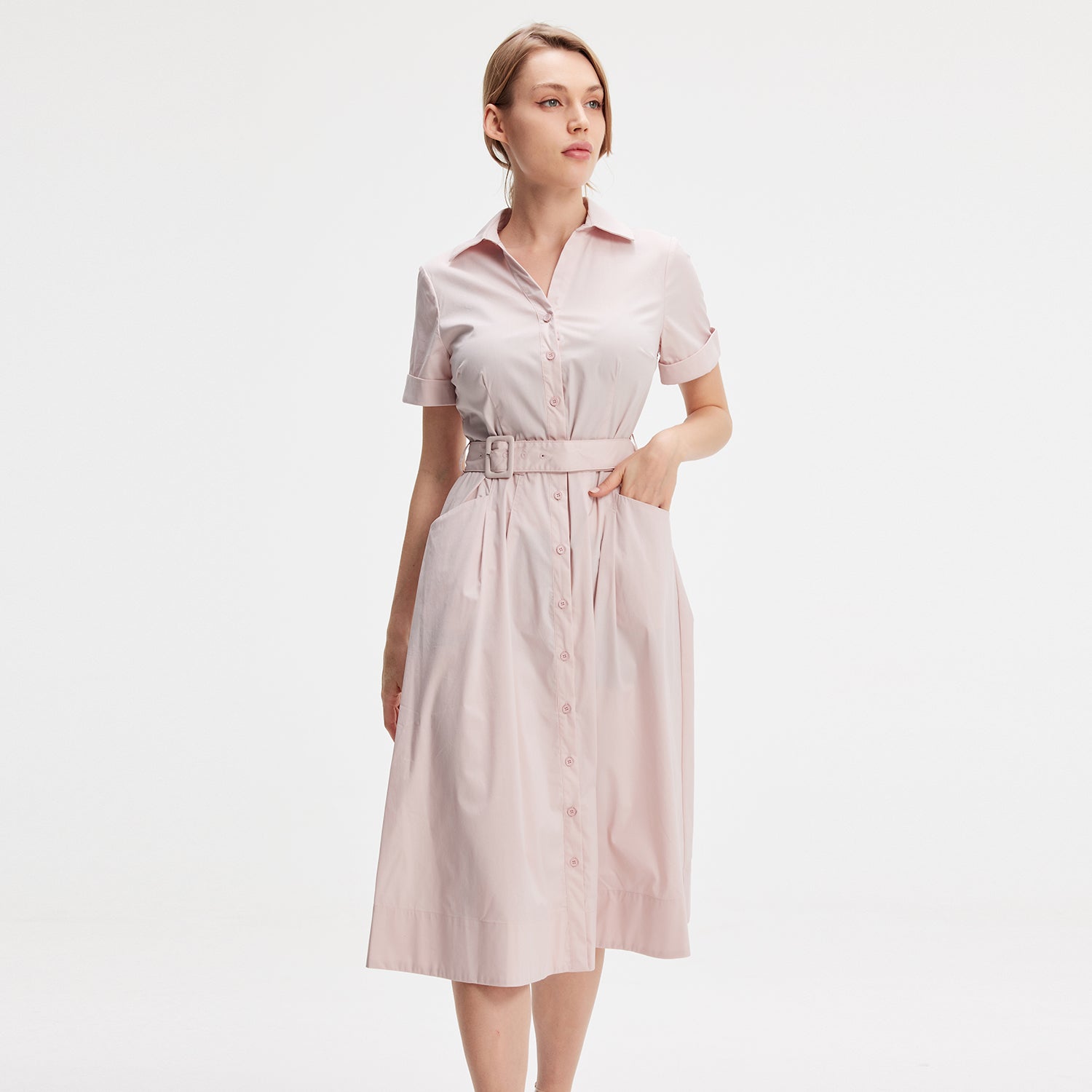 Robe chemise en coton évasée