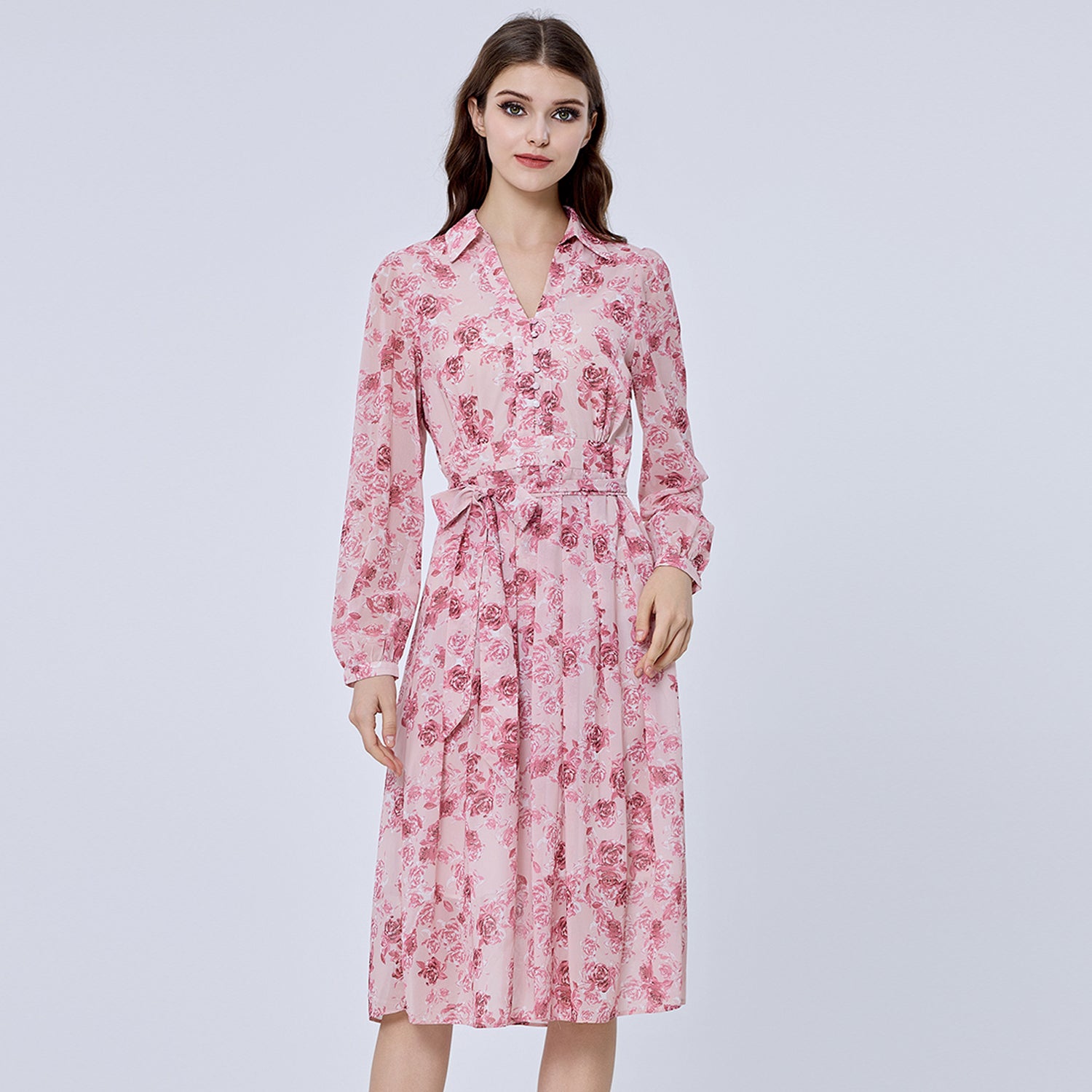 Robe chemise à imprimé floral