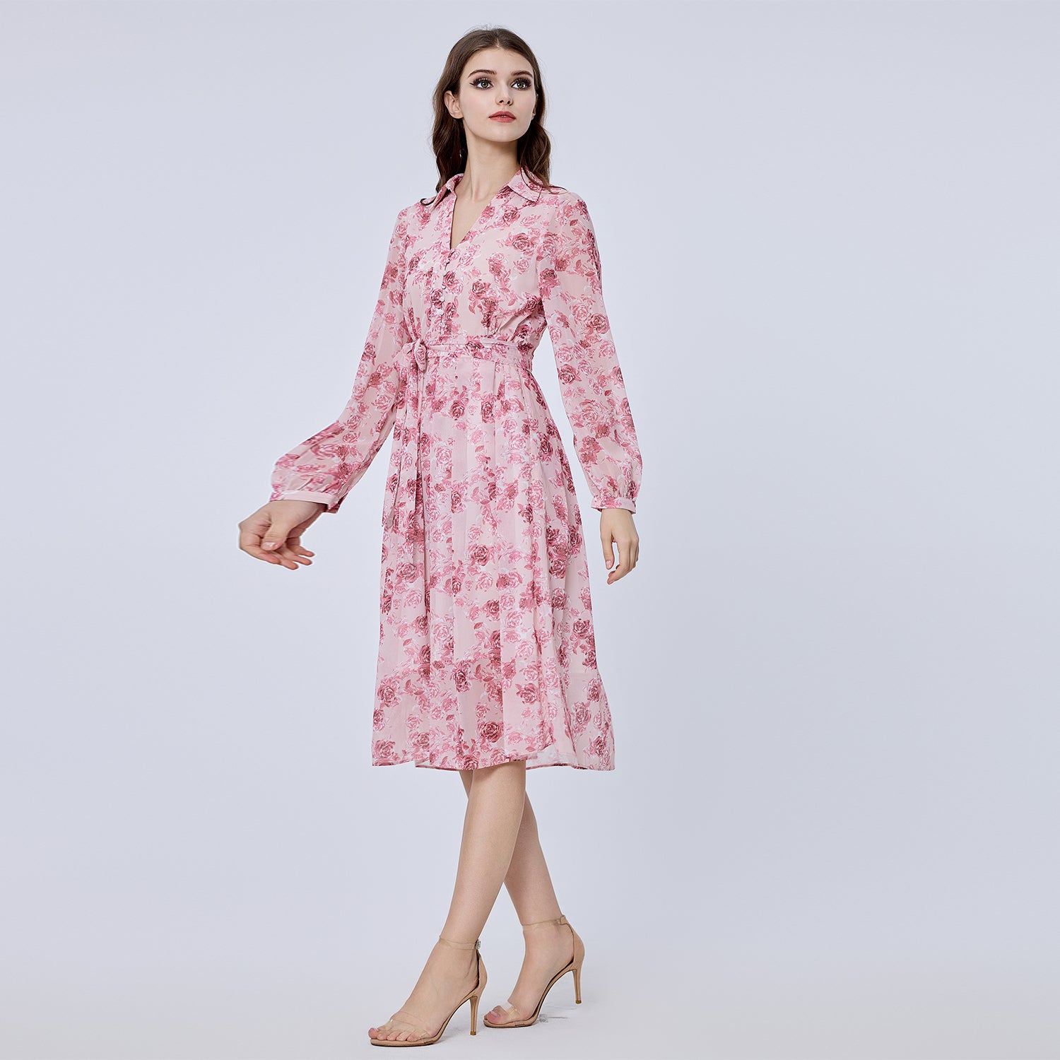 Robe chemise à imprimé floral