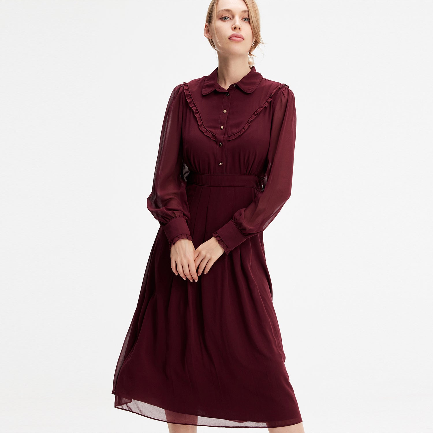Robe chemisier en mousseline