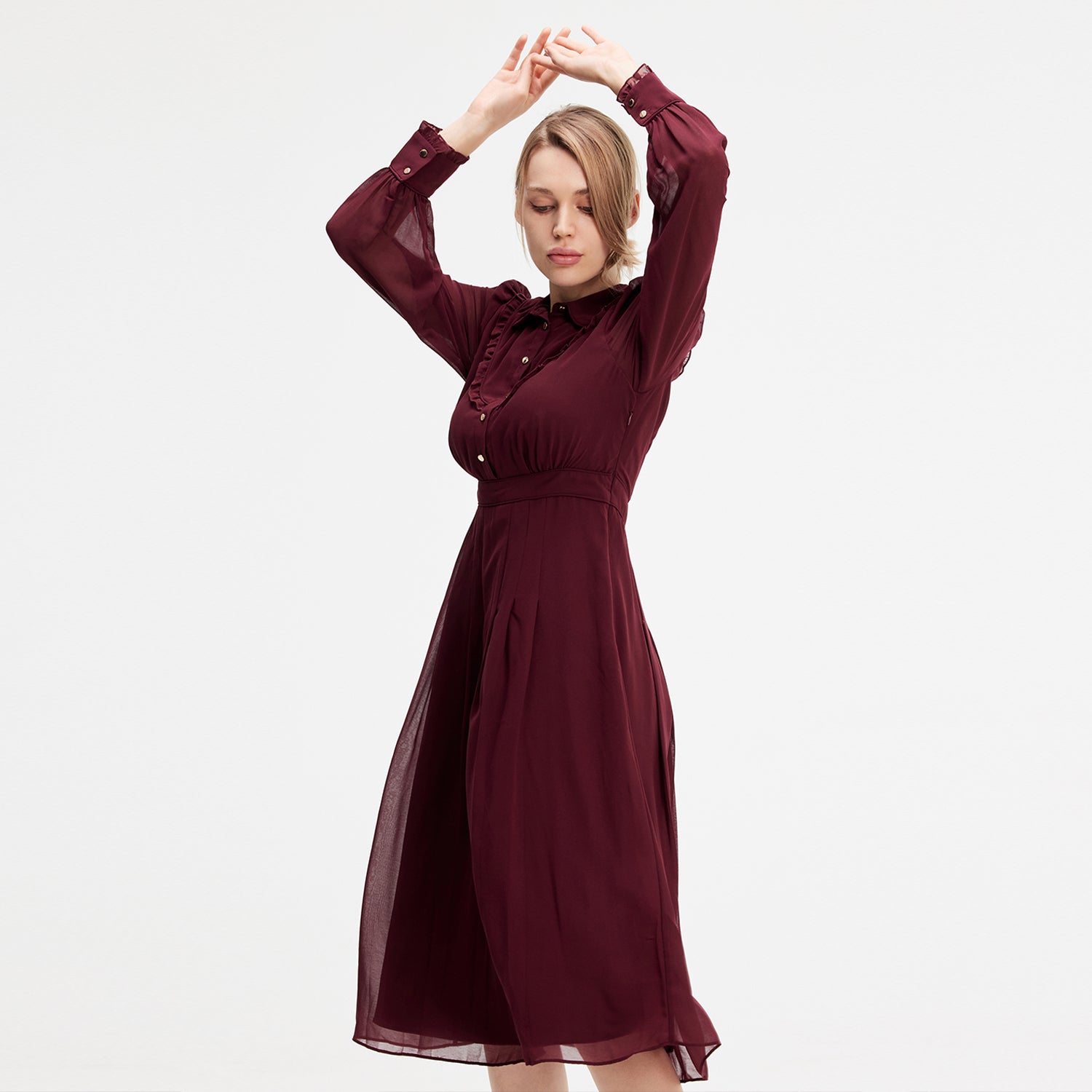 Robe chemisier en mousseline