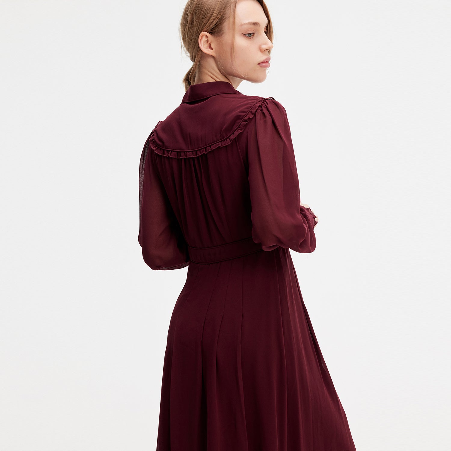 Robe chemisier en mousseline