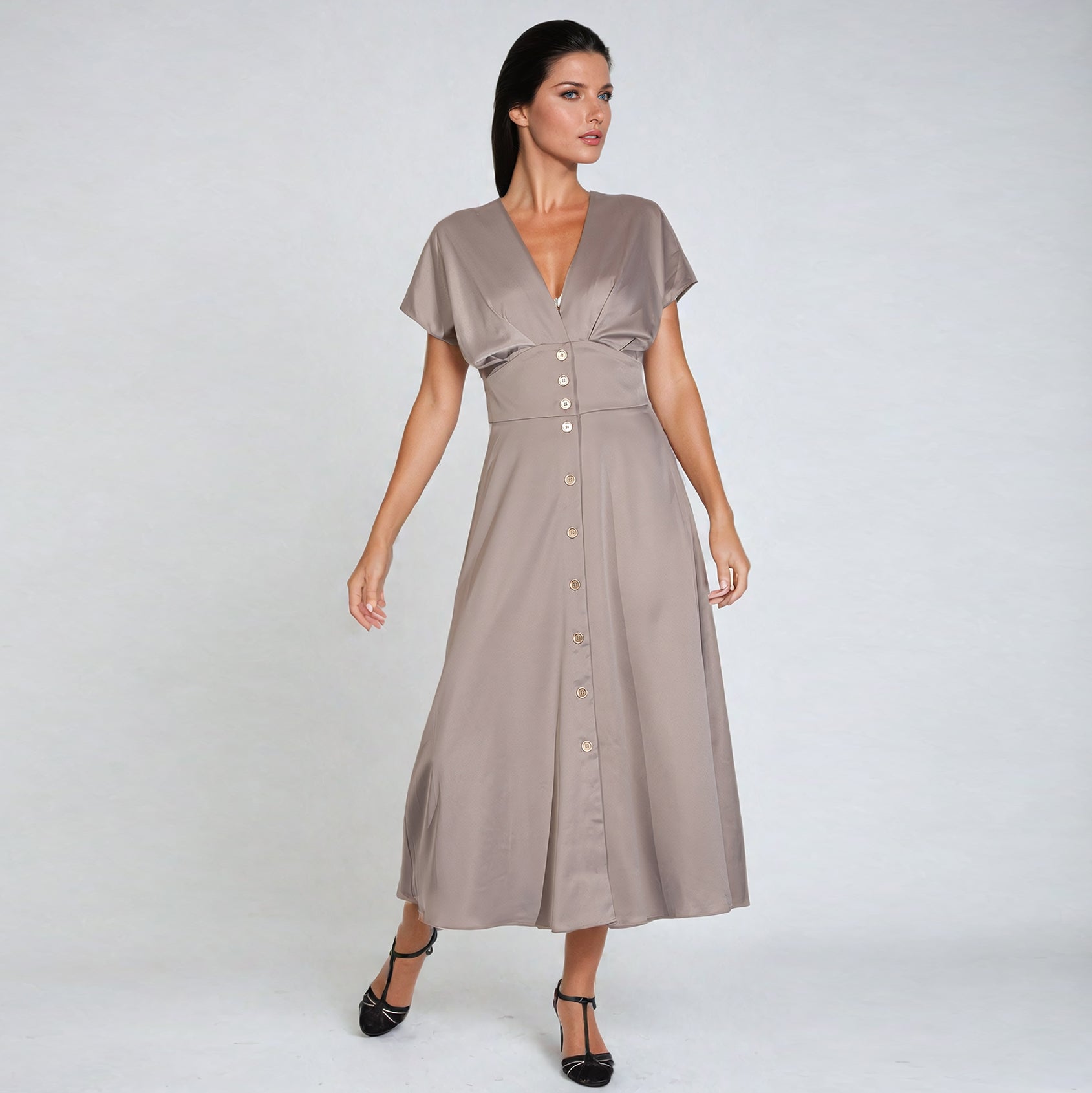 Robe ajustée à décolleté profond
