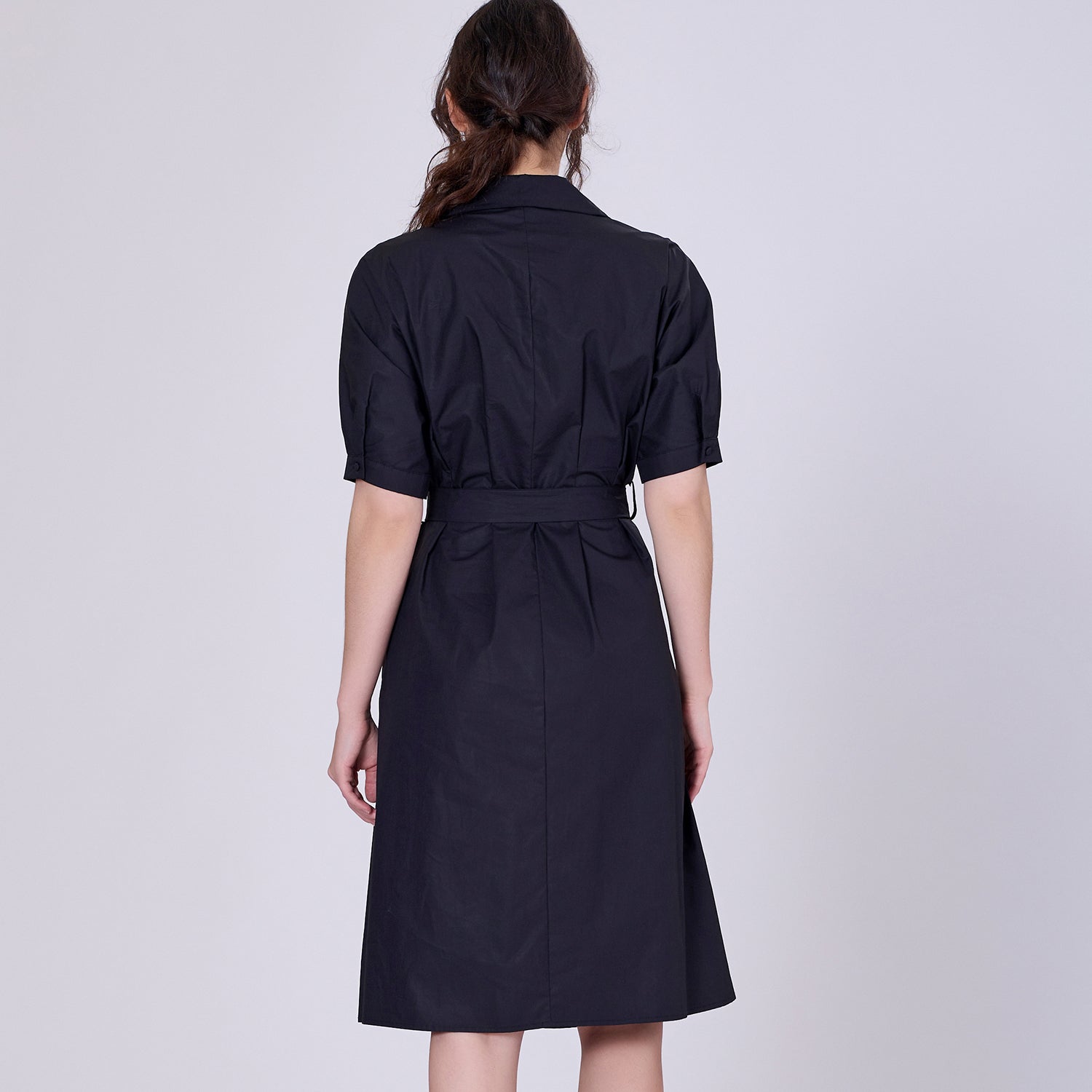 Robe-chemise en coton évasée