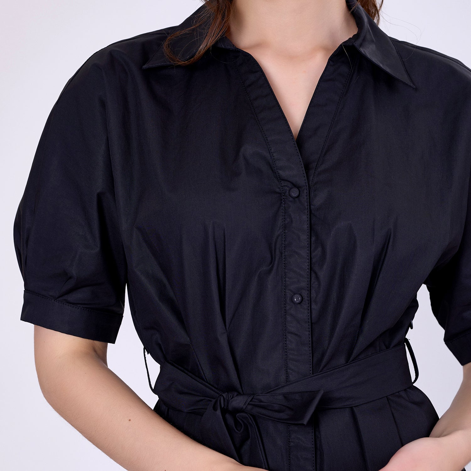 Robe-chemise en coton évasée