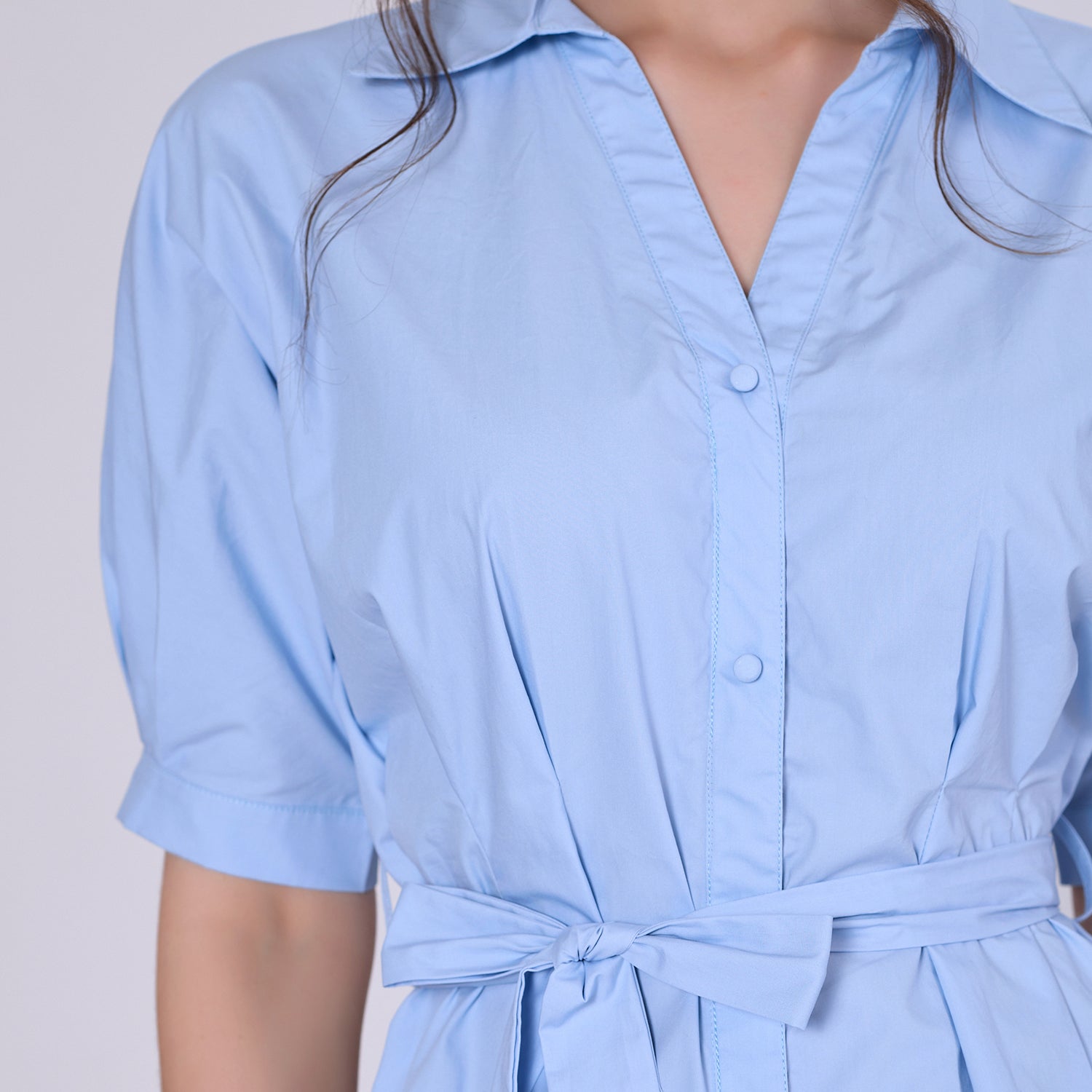 Robe-chemise en coton évasée