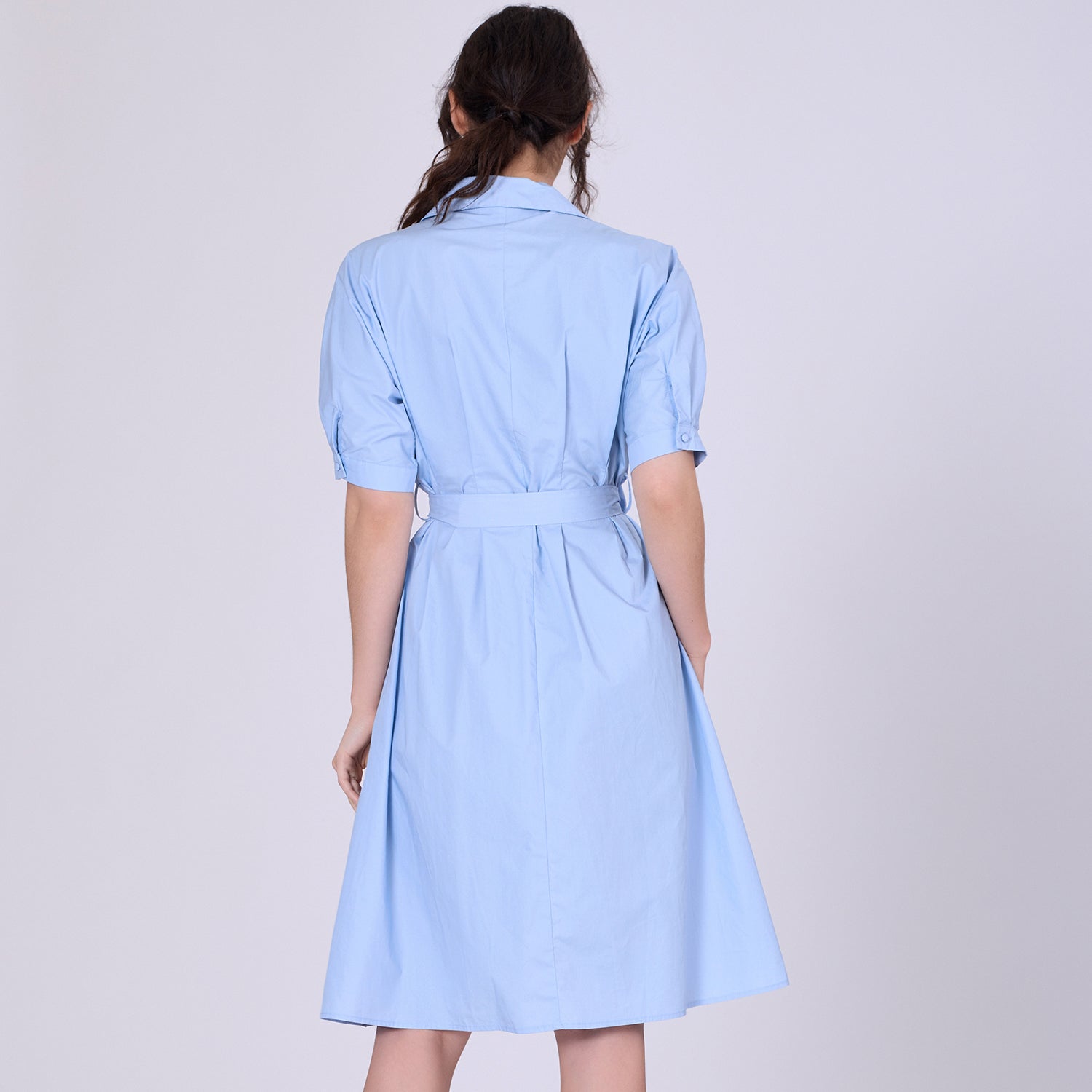 Robe-chemise en coton évasée