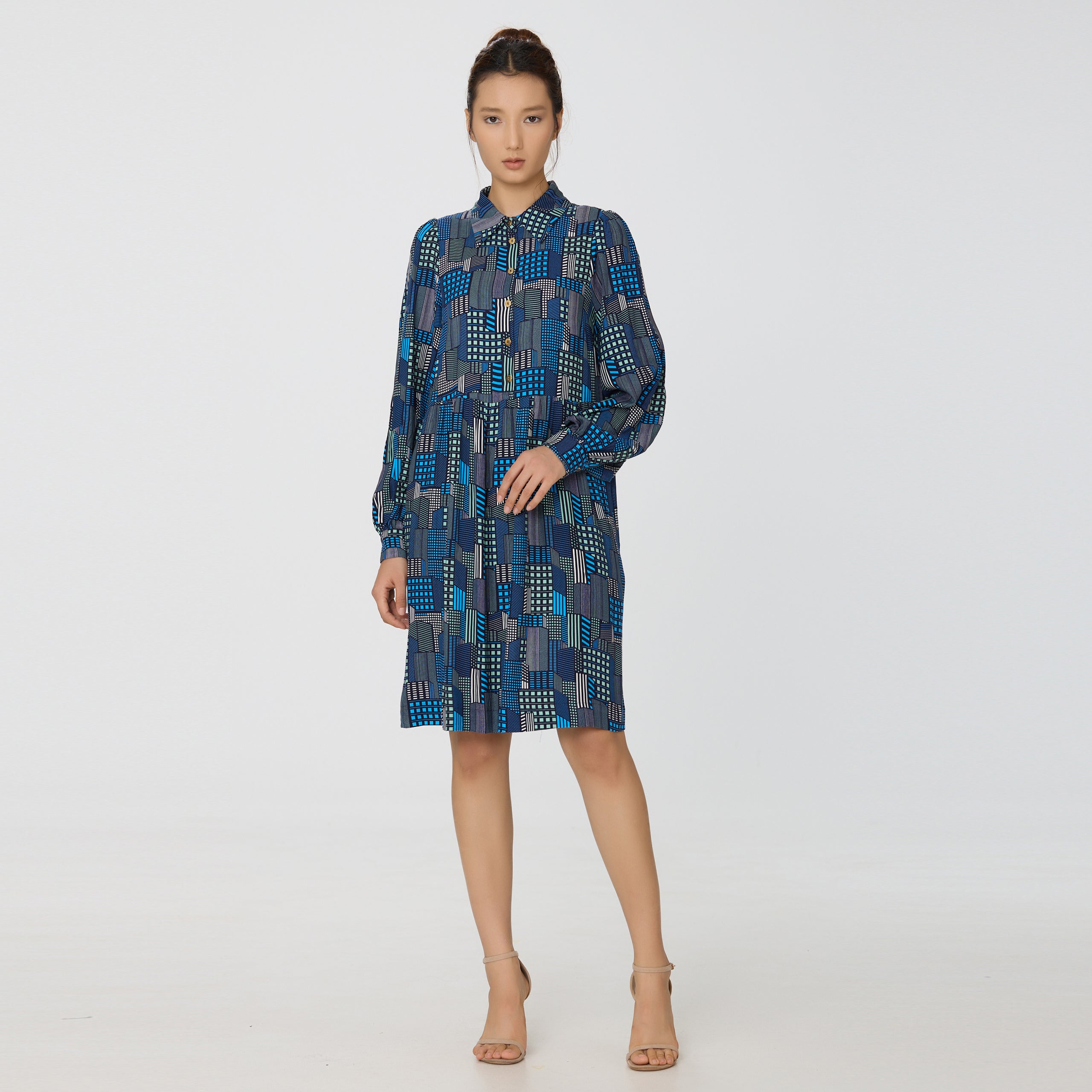 Robe chemise à imprimé graphique