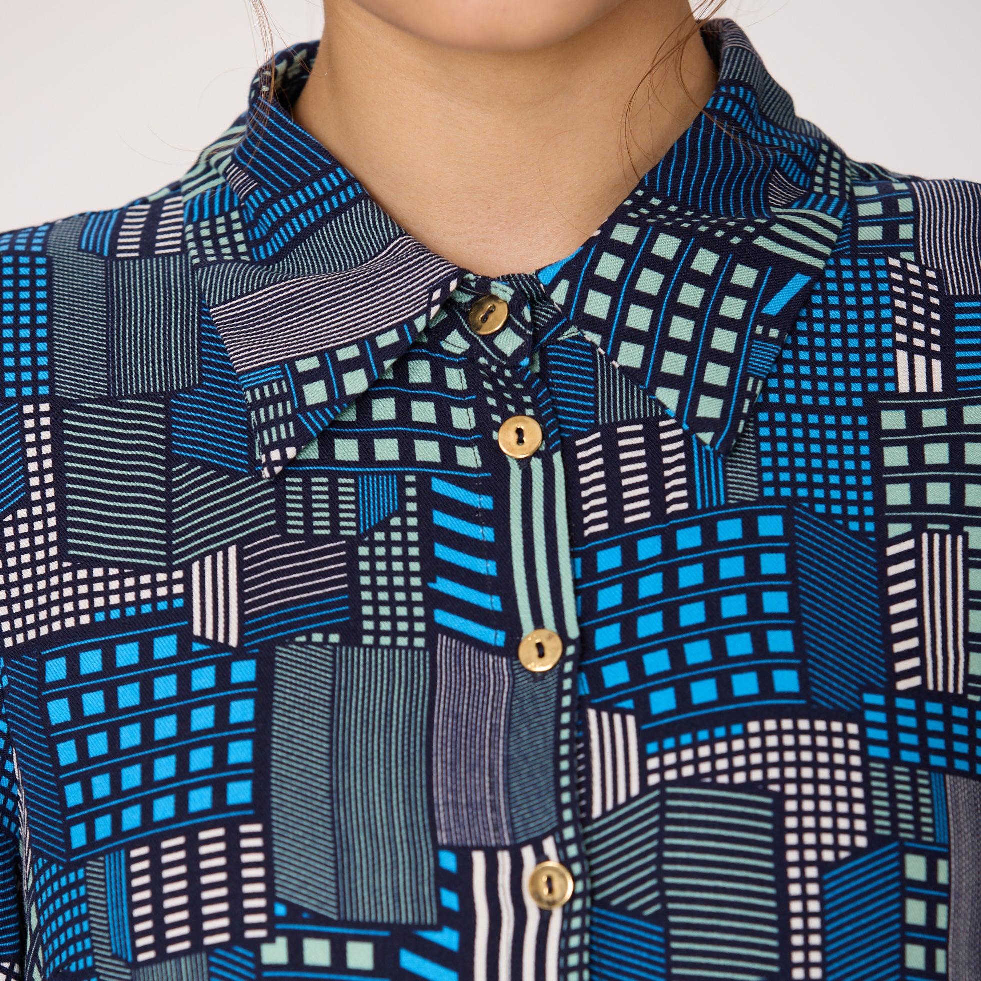 Robe chemise à imprimé graphique