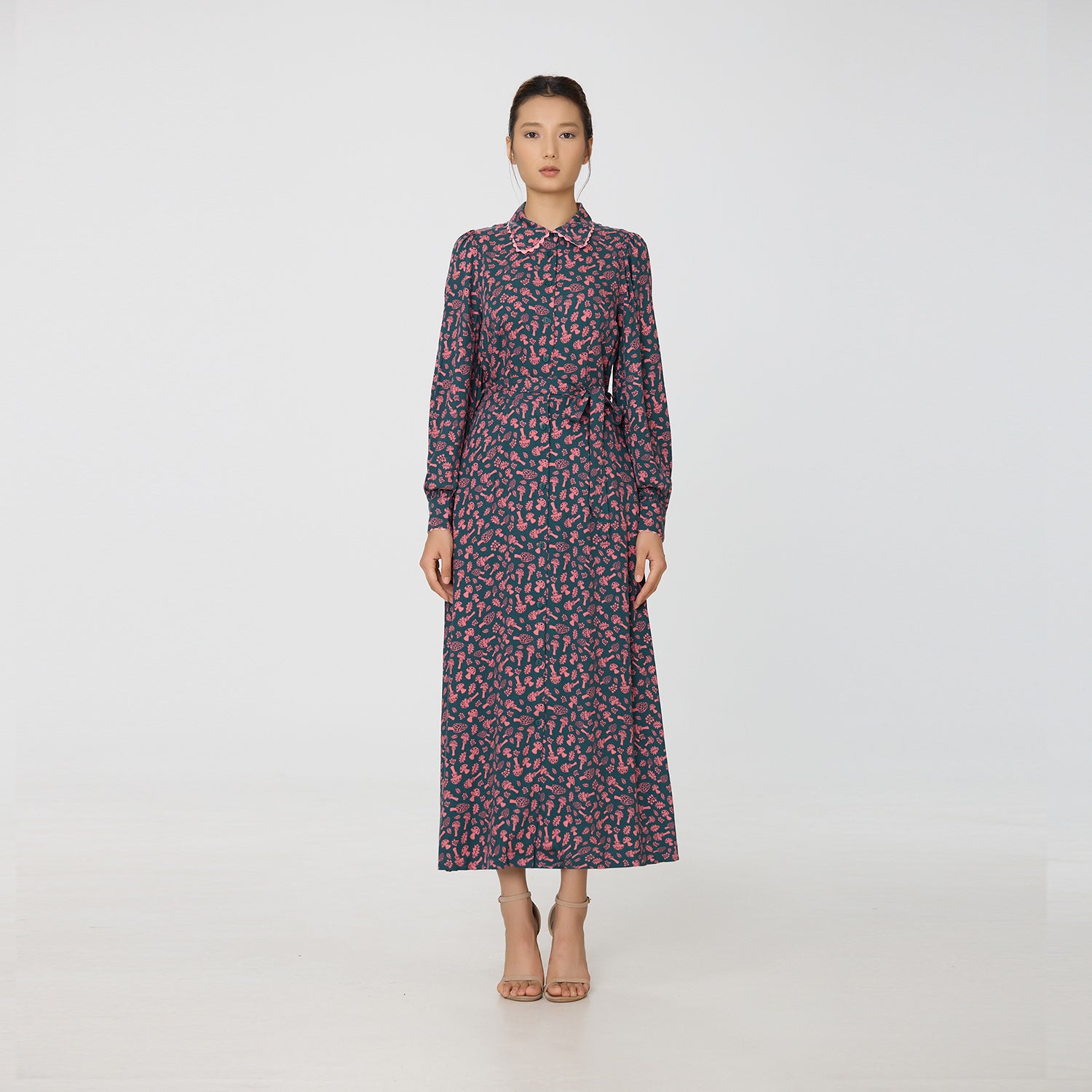 Robe chemise midi à imprimé Liberty