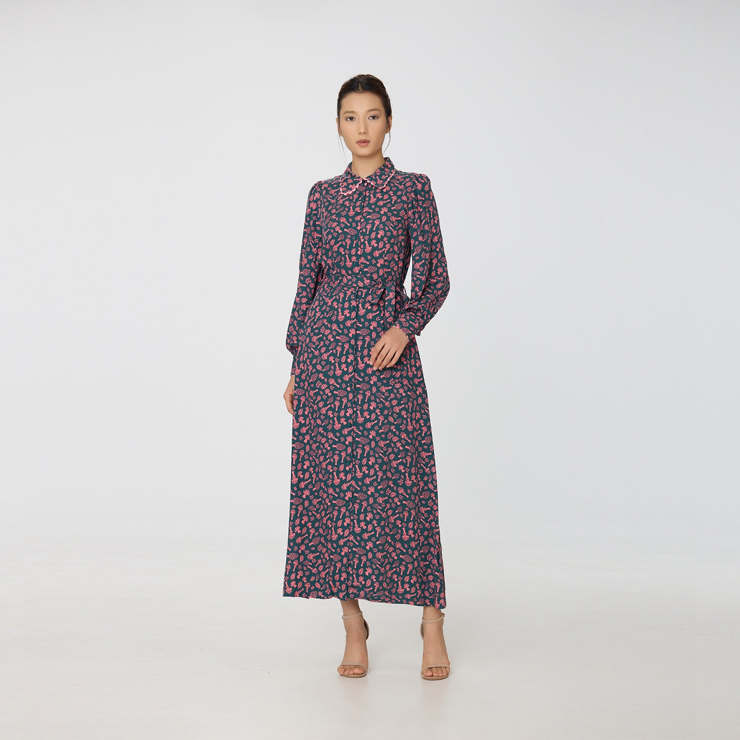 Robe chemise midi à imprimé Liberty