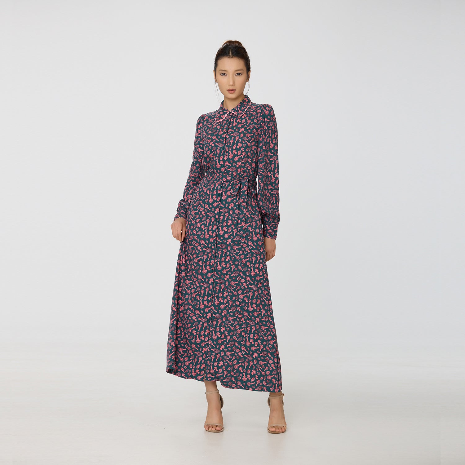 Robe chemise midi à imprimé Liberty