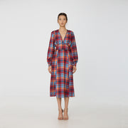 Robe ajustée et évasée à imprimé tartan