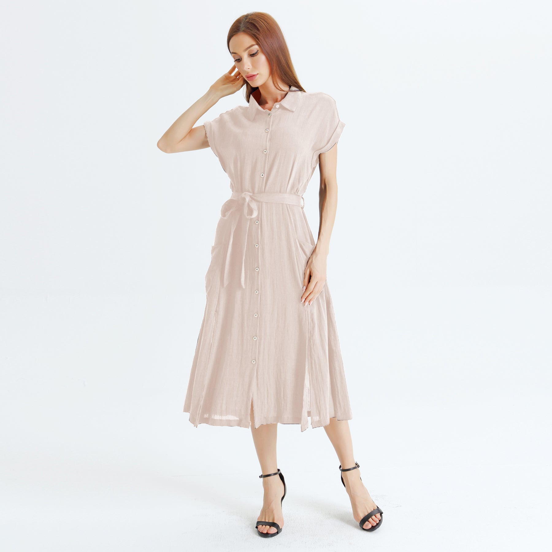 Robe chemise à fentes