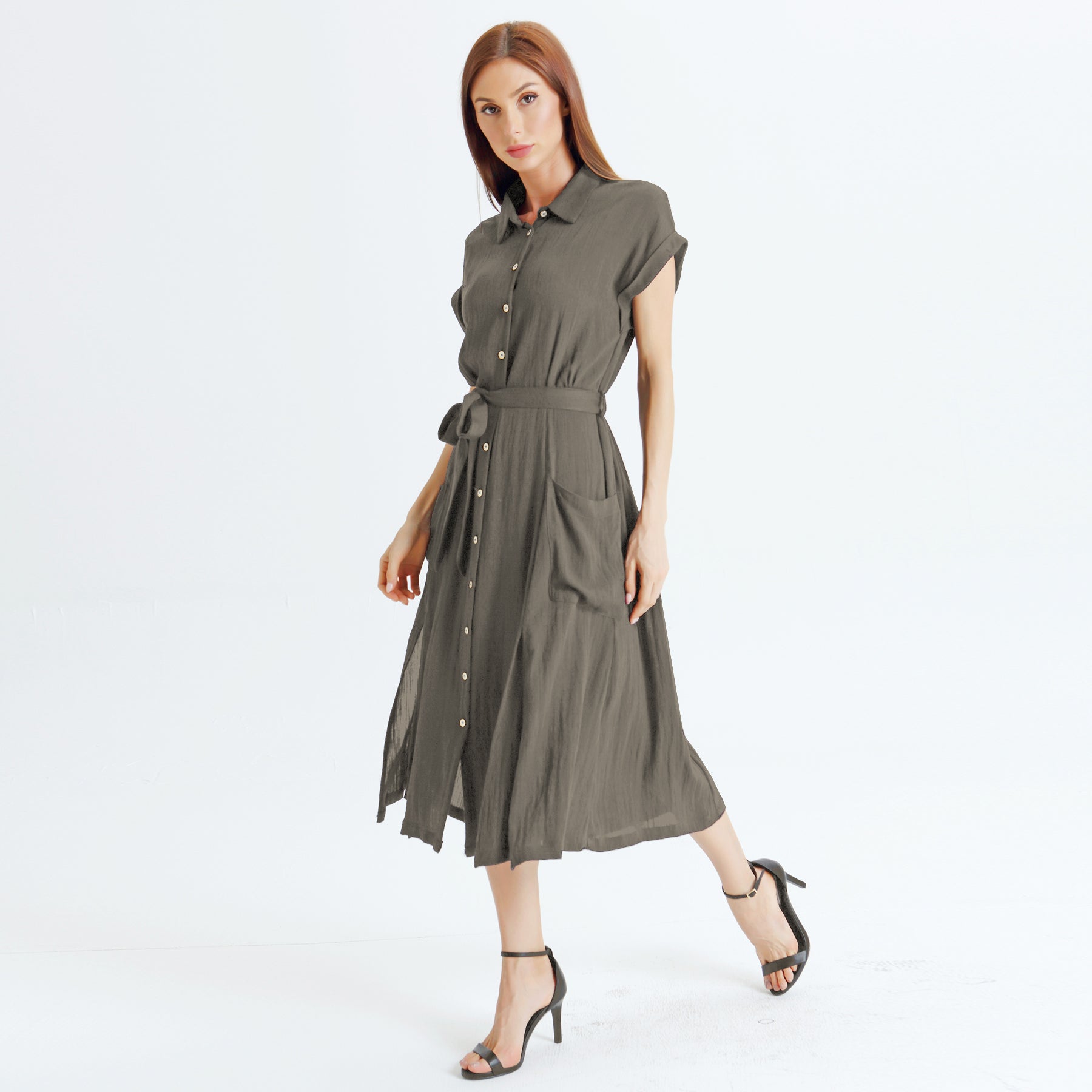 Robe chemise à fentes