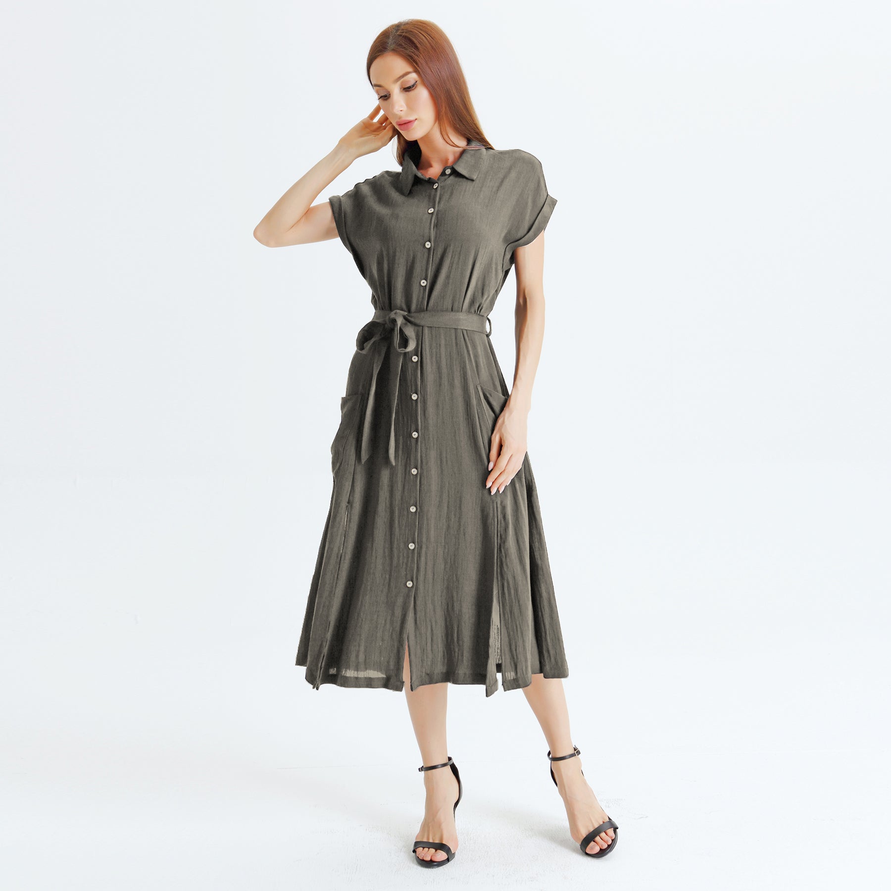 Robe chemise à fentes