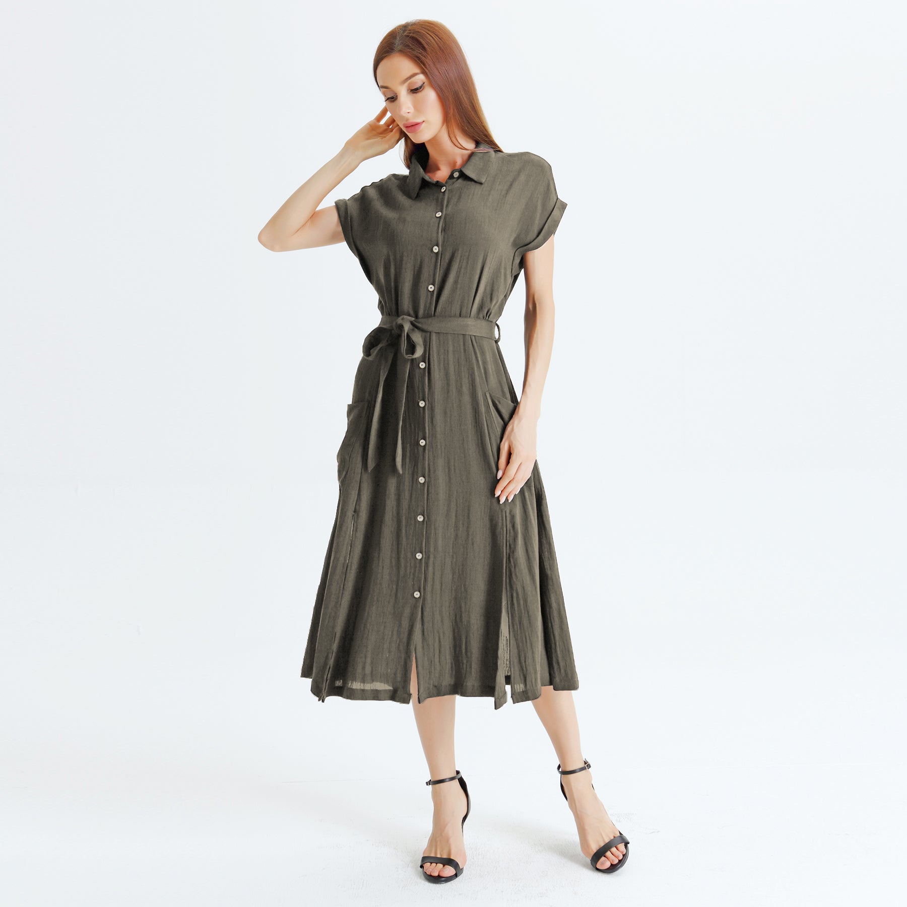 Robe chemise à fentes