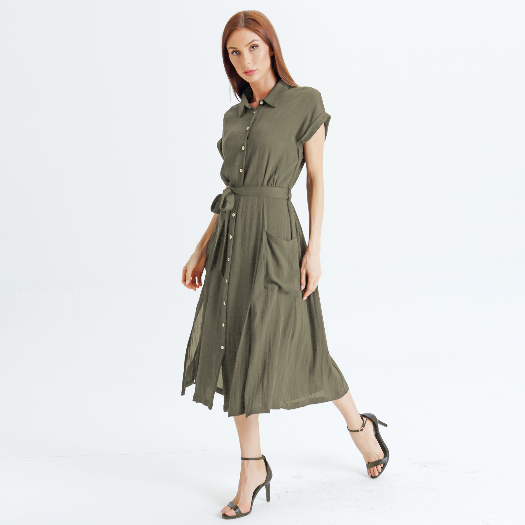 Robe chemise à fentes
