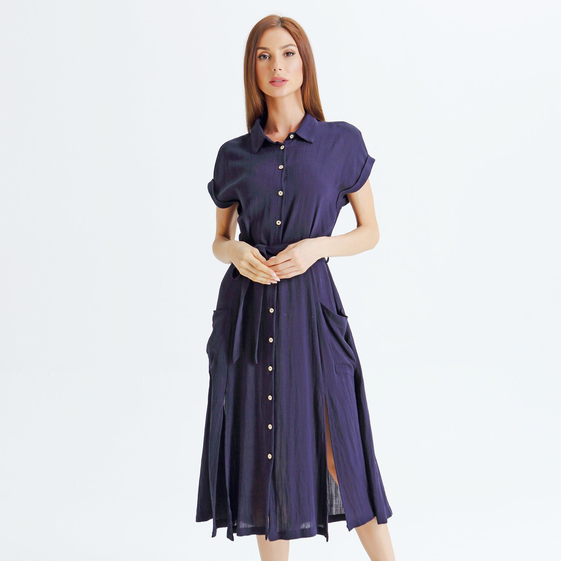 Robe chemise à fentes