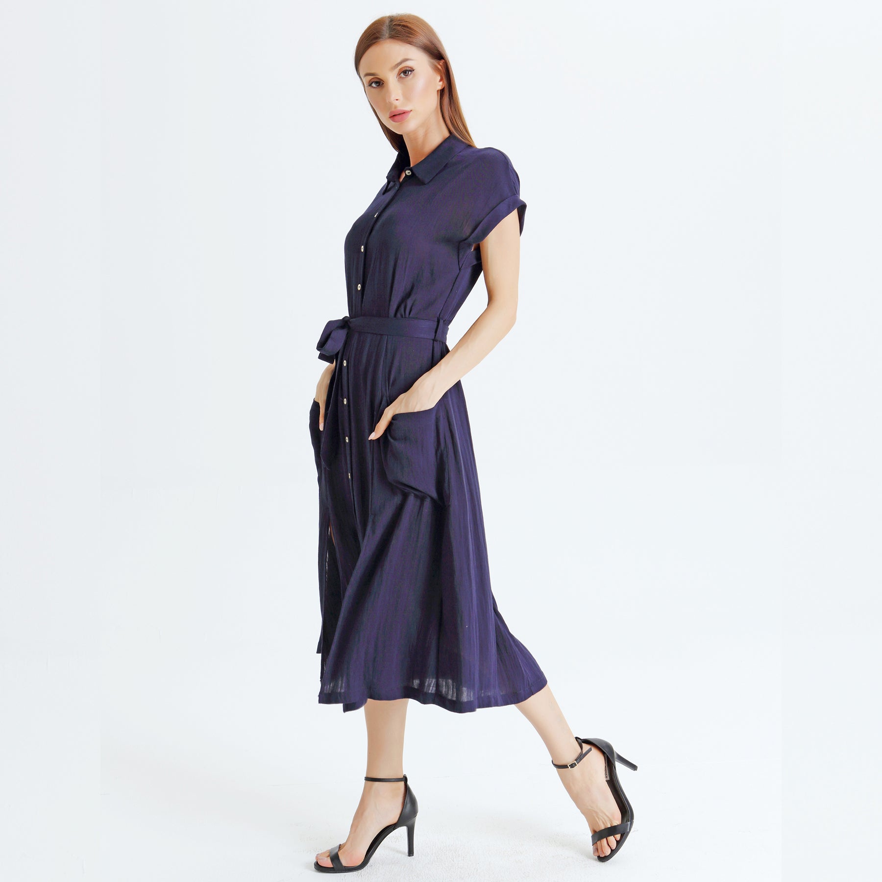 Robe chemise à fentes