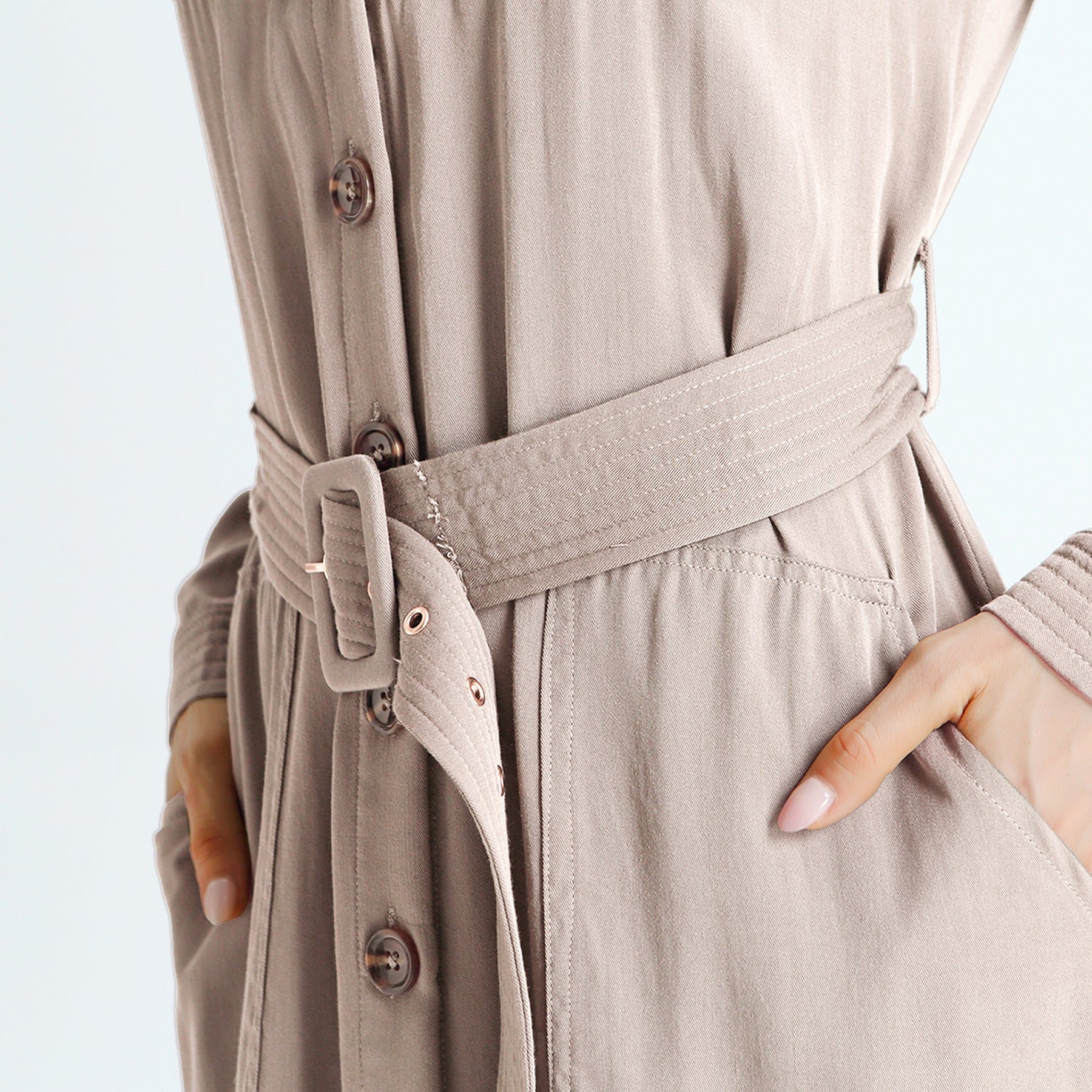 Robe chemise style saharienne