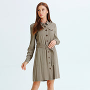 Robe chemise style saharienne