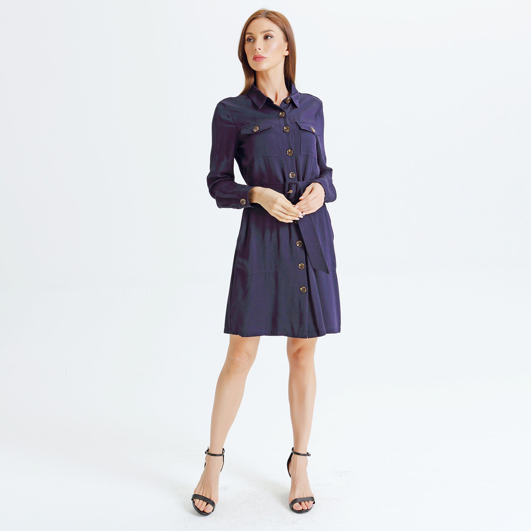Robe chemise style saharienne