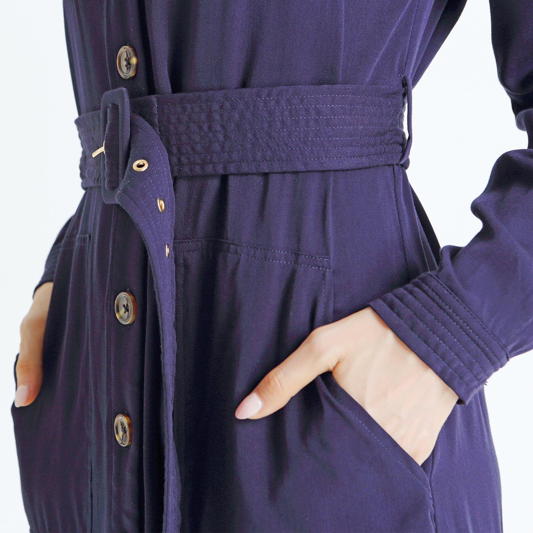 Robe chemise style saharienne