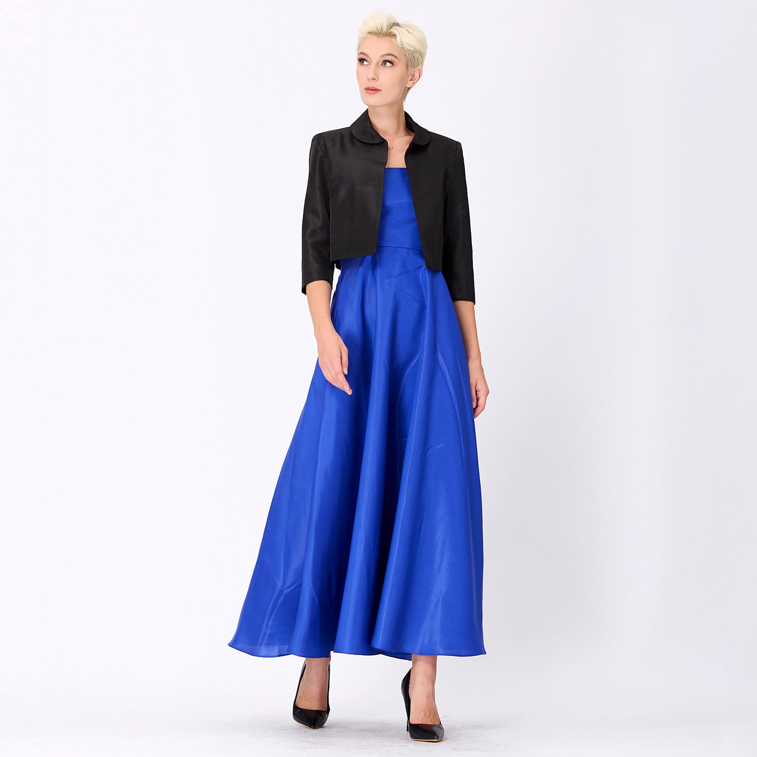 Robe longue taffetas évasée