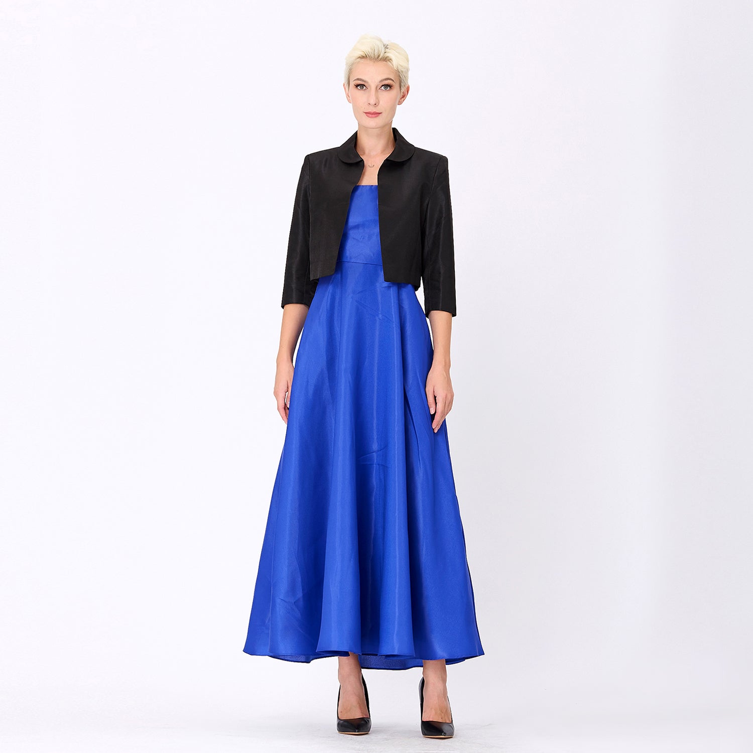 Robe longue taffetas évasée