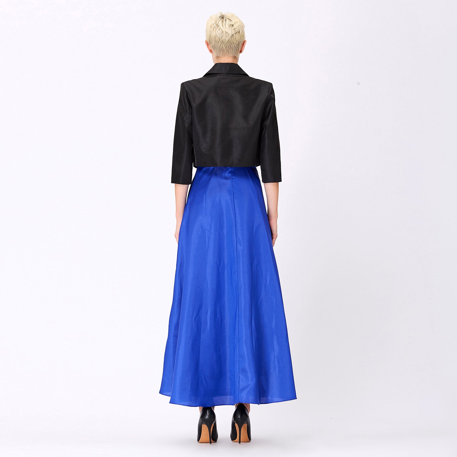 Robe longue taffetas évasée