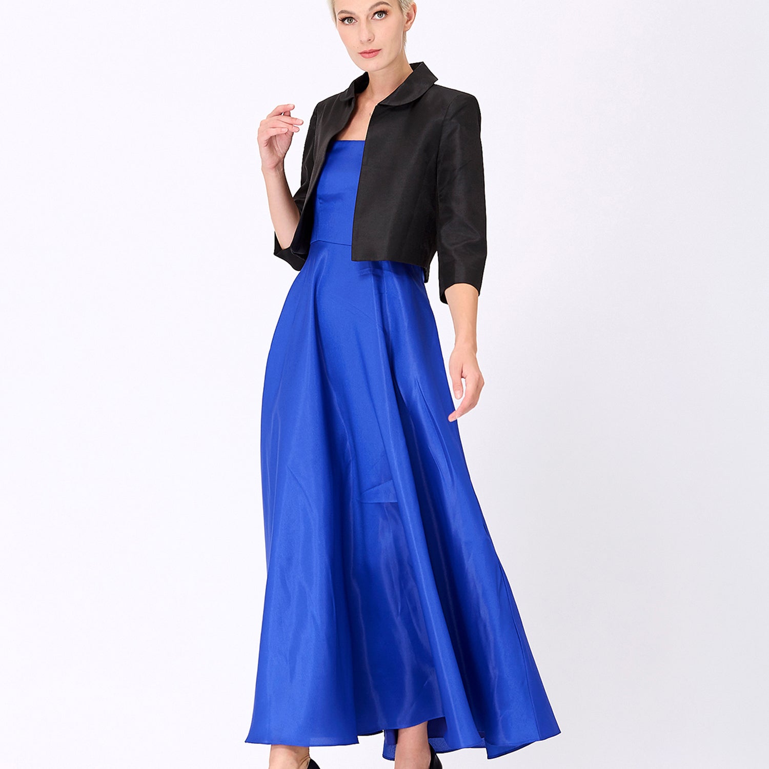 Robe longue taffetas évasée