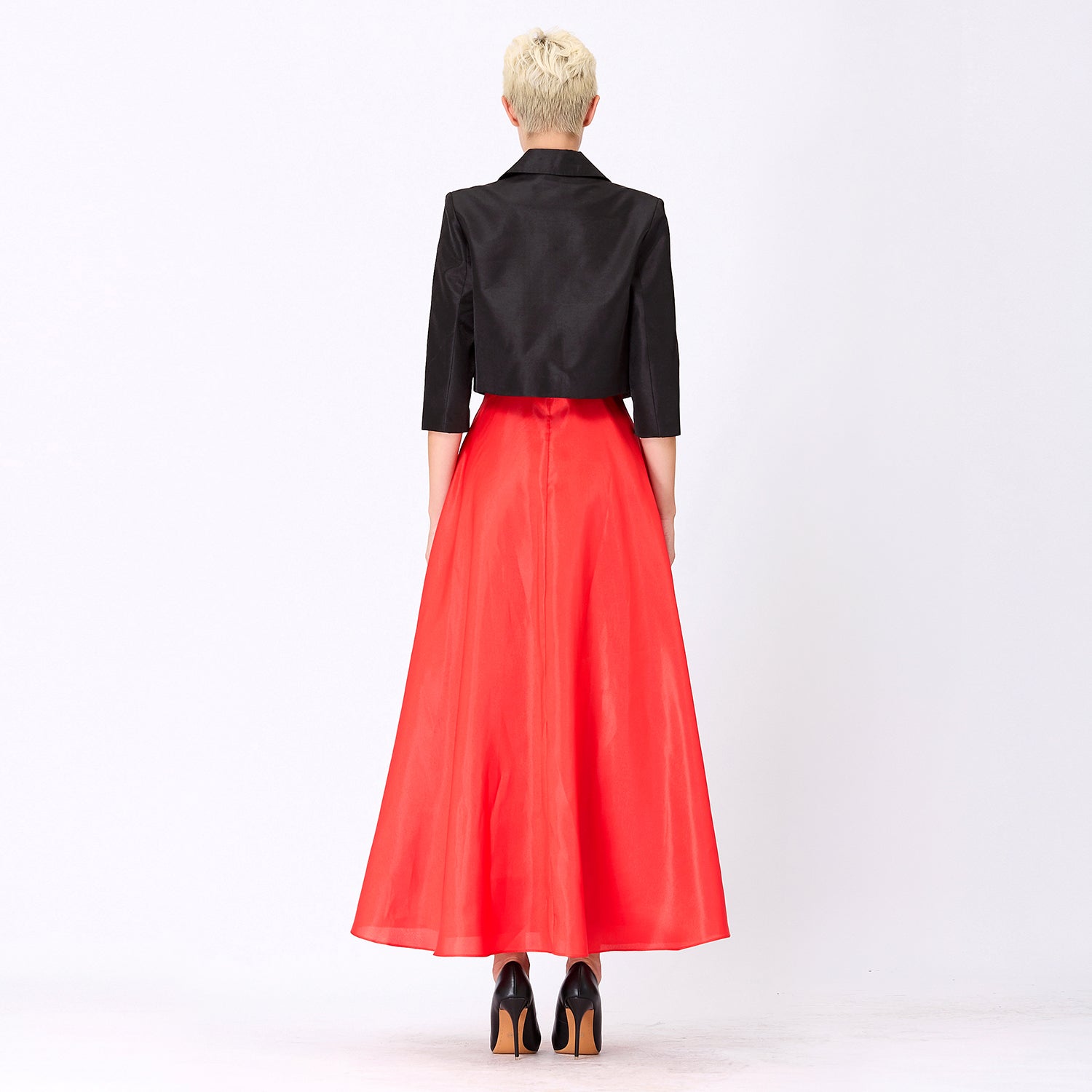 Robe longue taffetas évasée